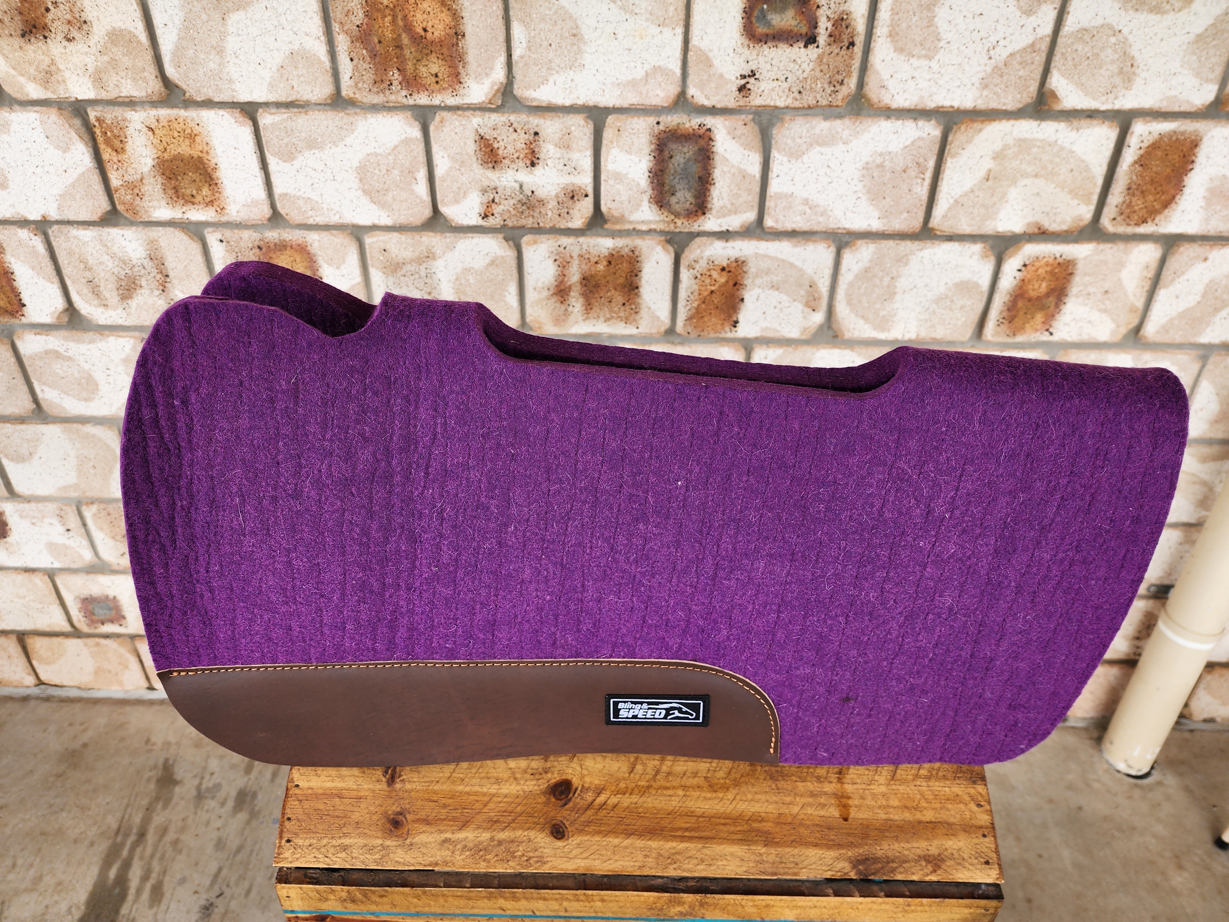 Full Wither and Spine Relief Merino Wool Felt Saddle Pad - Purple