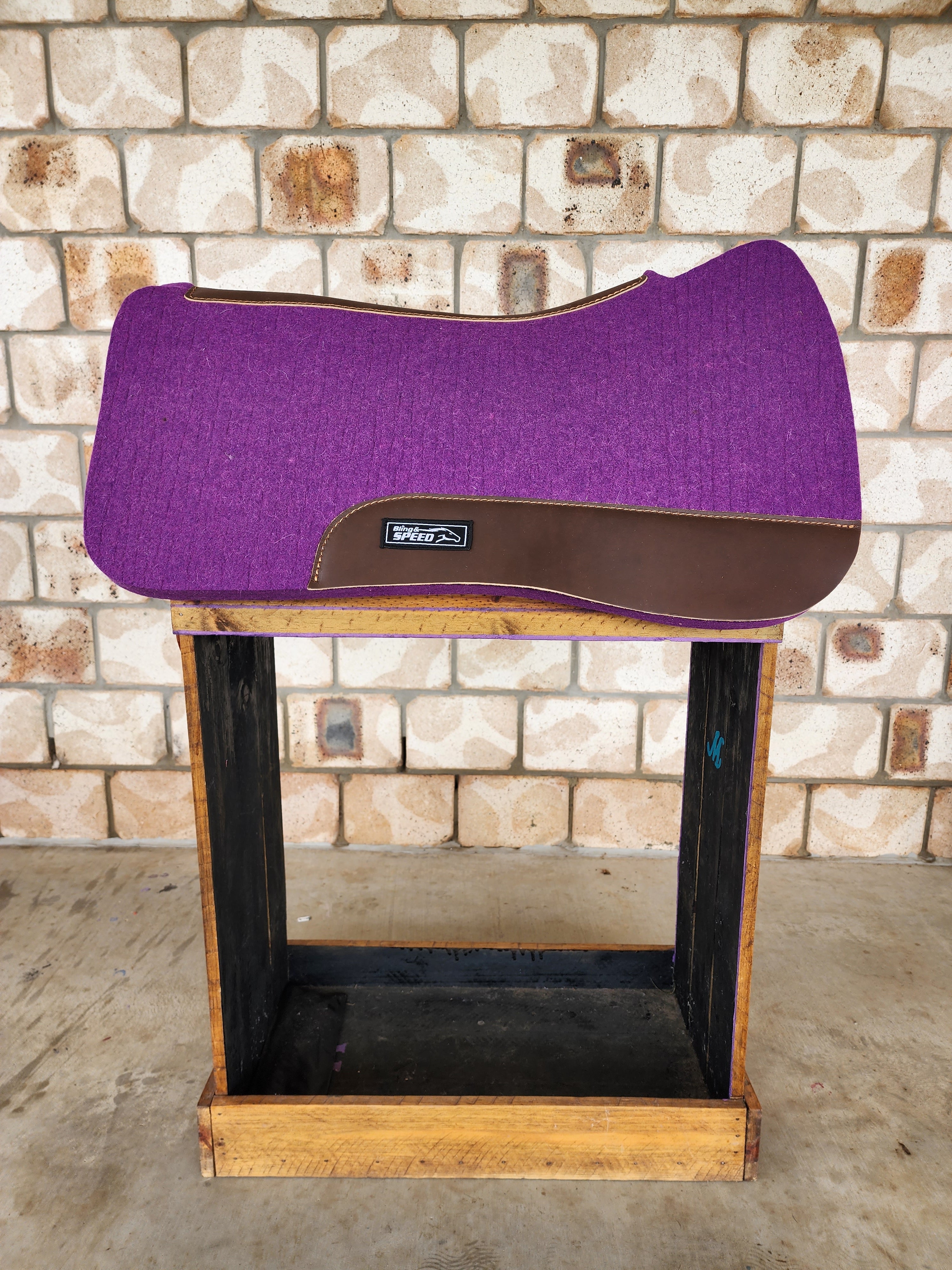 Full Wither Relief Merino Wool Felt Saddle Pad - Purple
