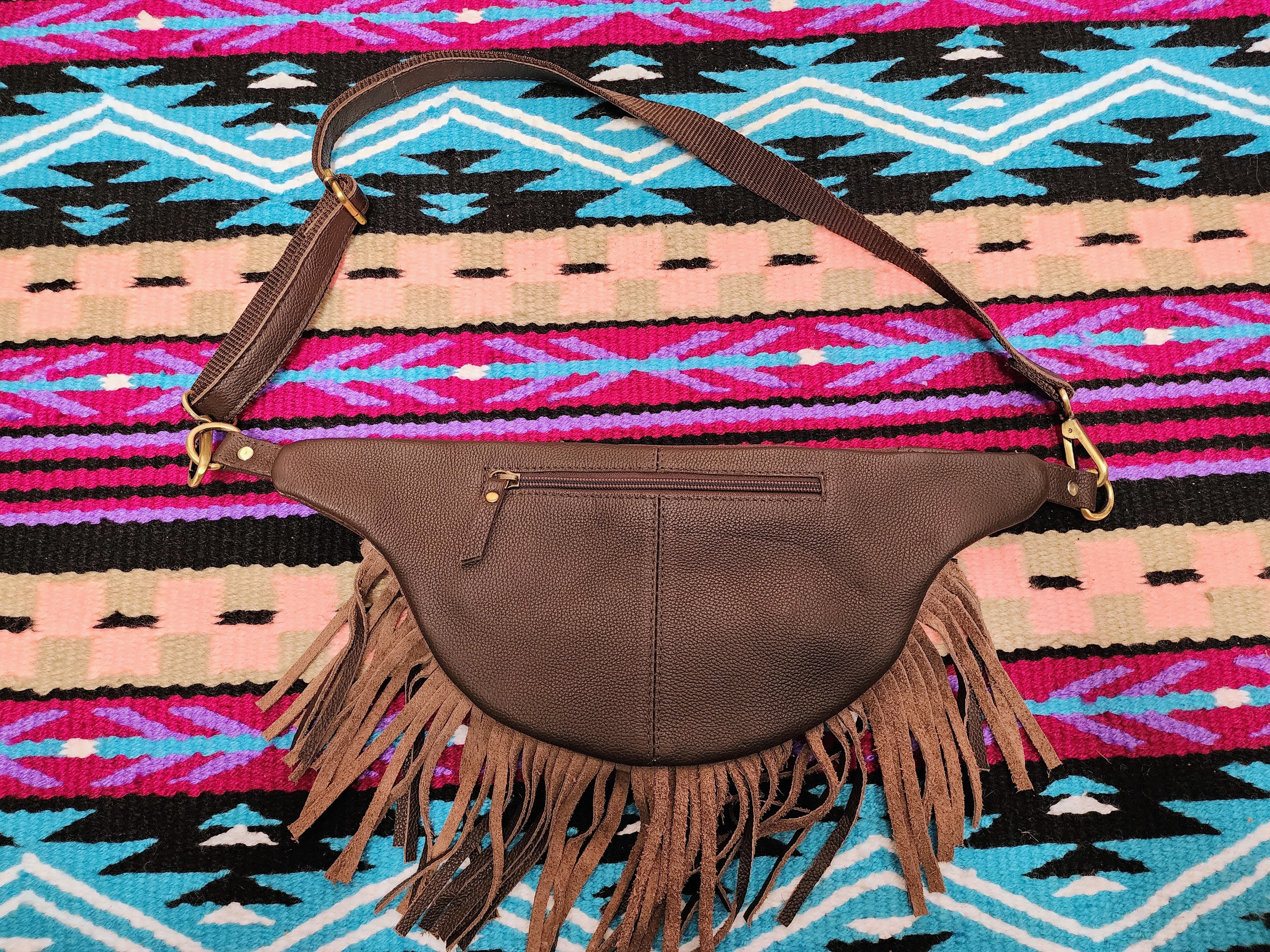 Festival Cowhide Bum Bag with Fringe