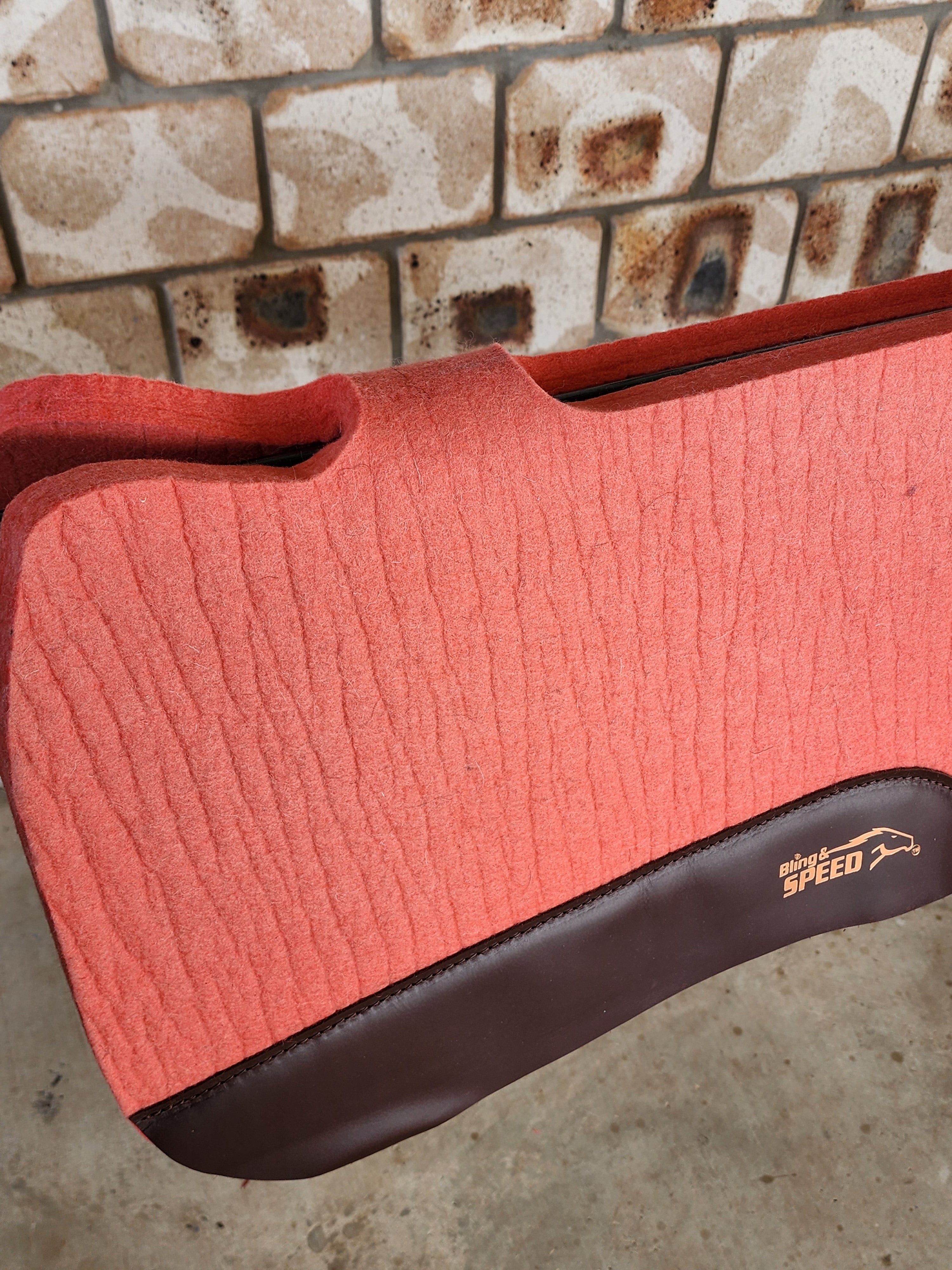 Full Wither and Spine Relief Merino Wool Felt Saddle Pad - Coral