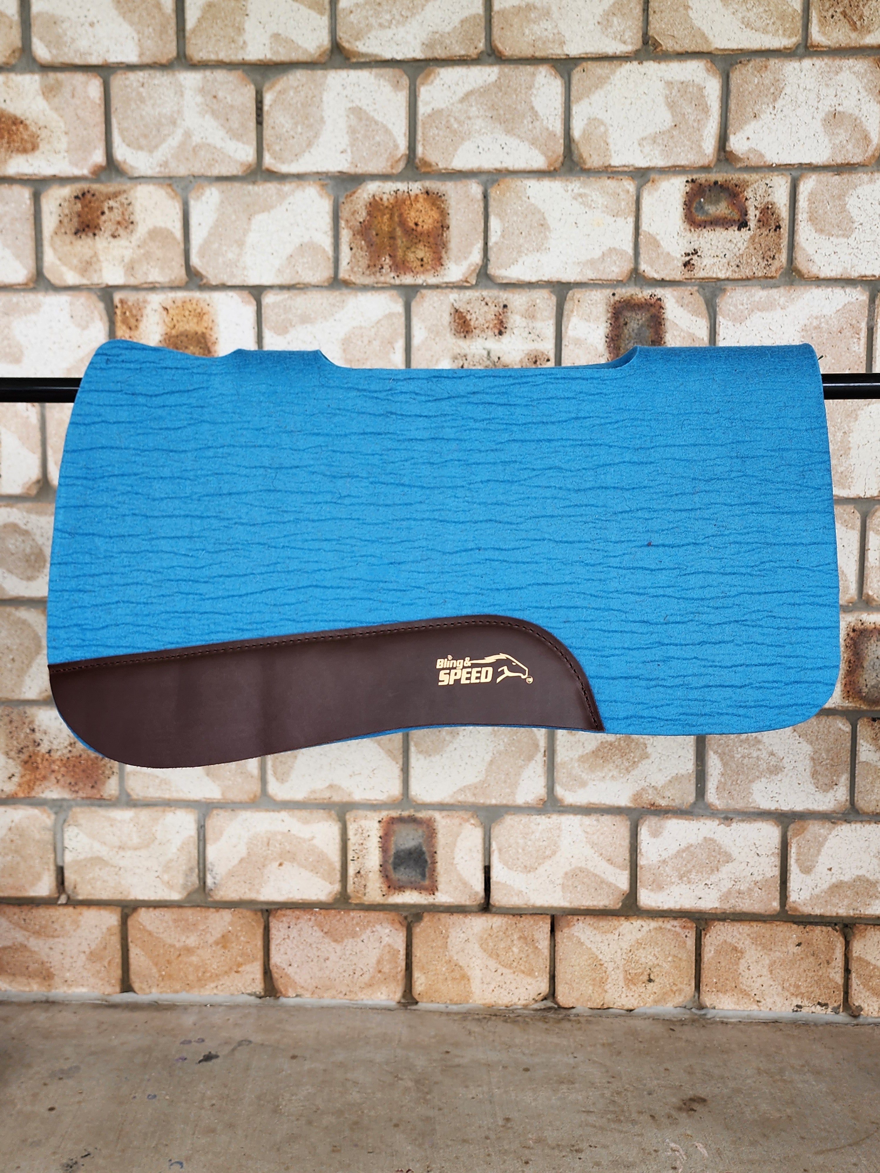 Full Wither and Spine Relief Merino Wool Felt Saddle Pad - Sky Blue