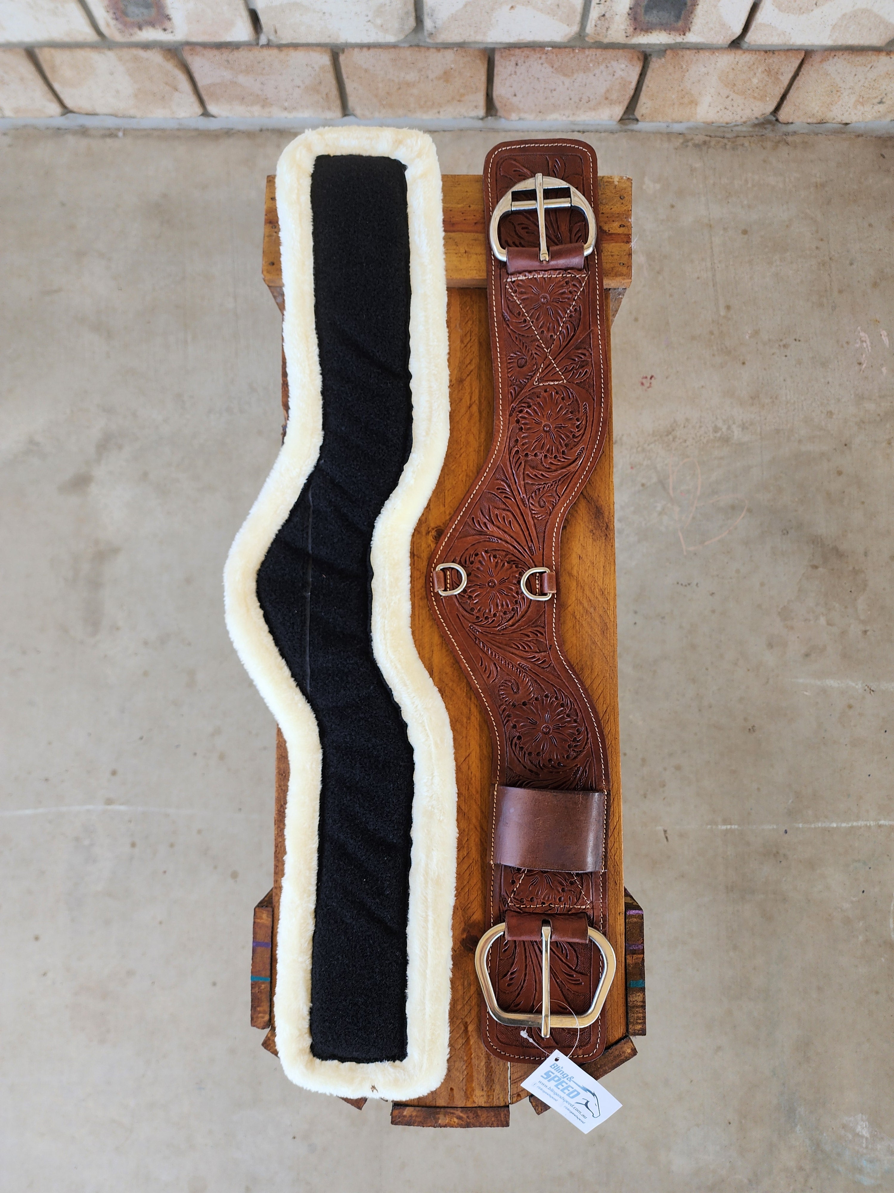 Shoulder Relief Girth with Removable Velcro Synthetic Wool Liner - Various Designs