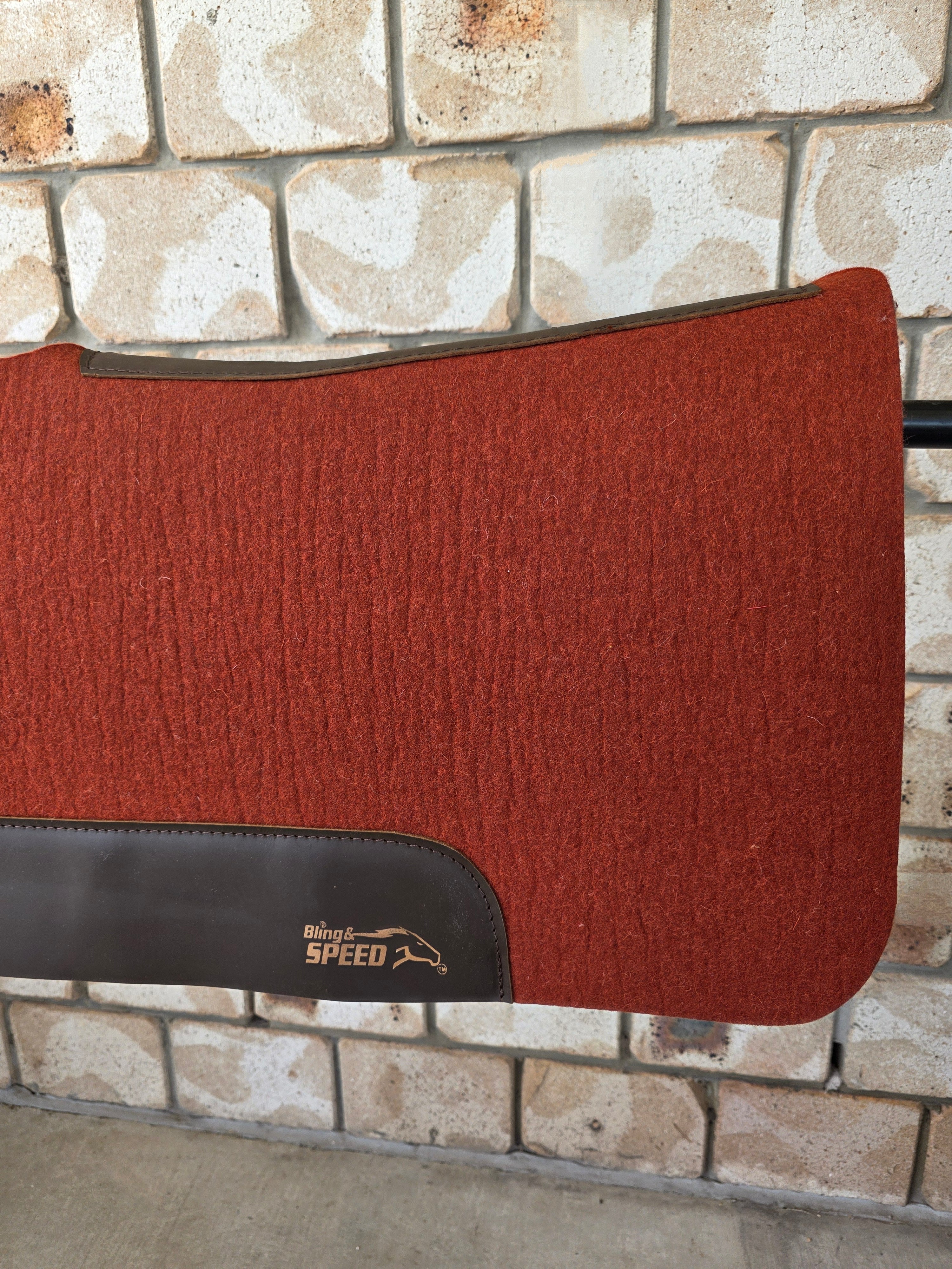 Standard Wither Relief - The Barrel Racer Merino Wool Felt Saddle Pad - Burnt Orange