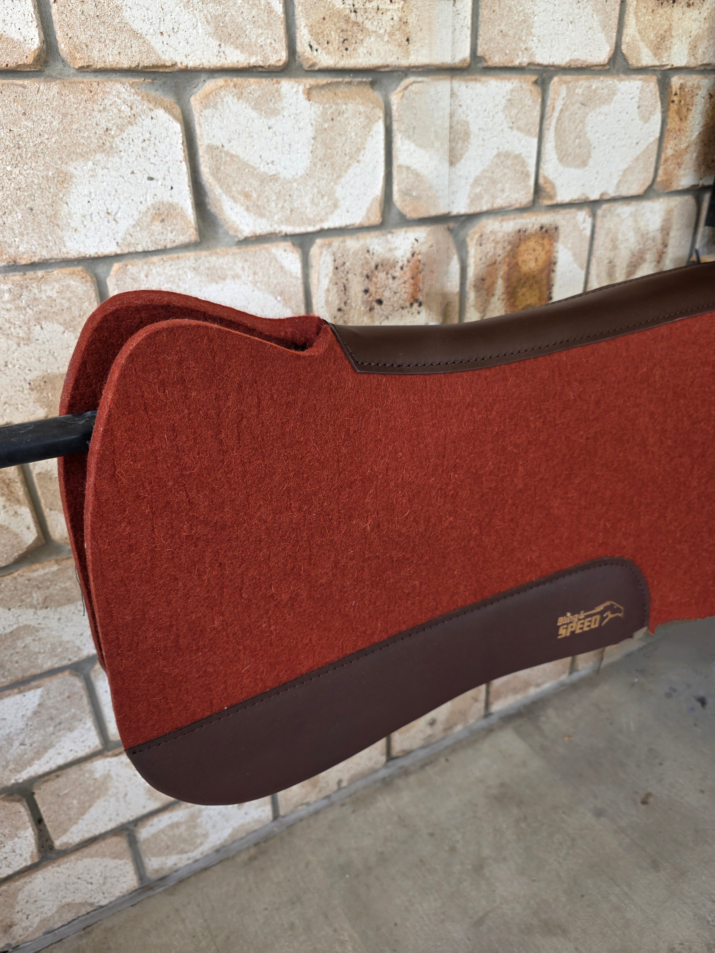 Full Wither Relief Merino Wool Felt Saddle Pad - Burnt Orange