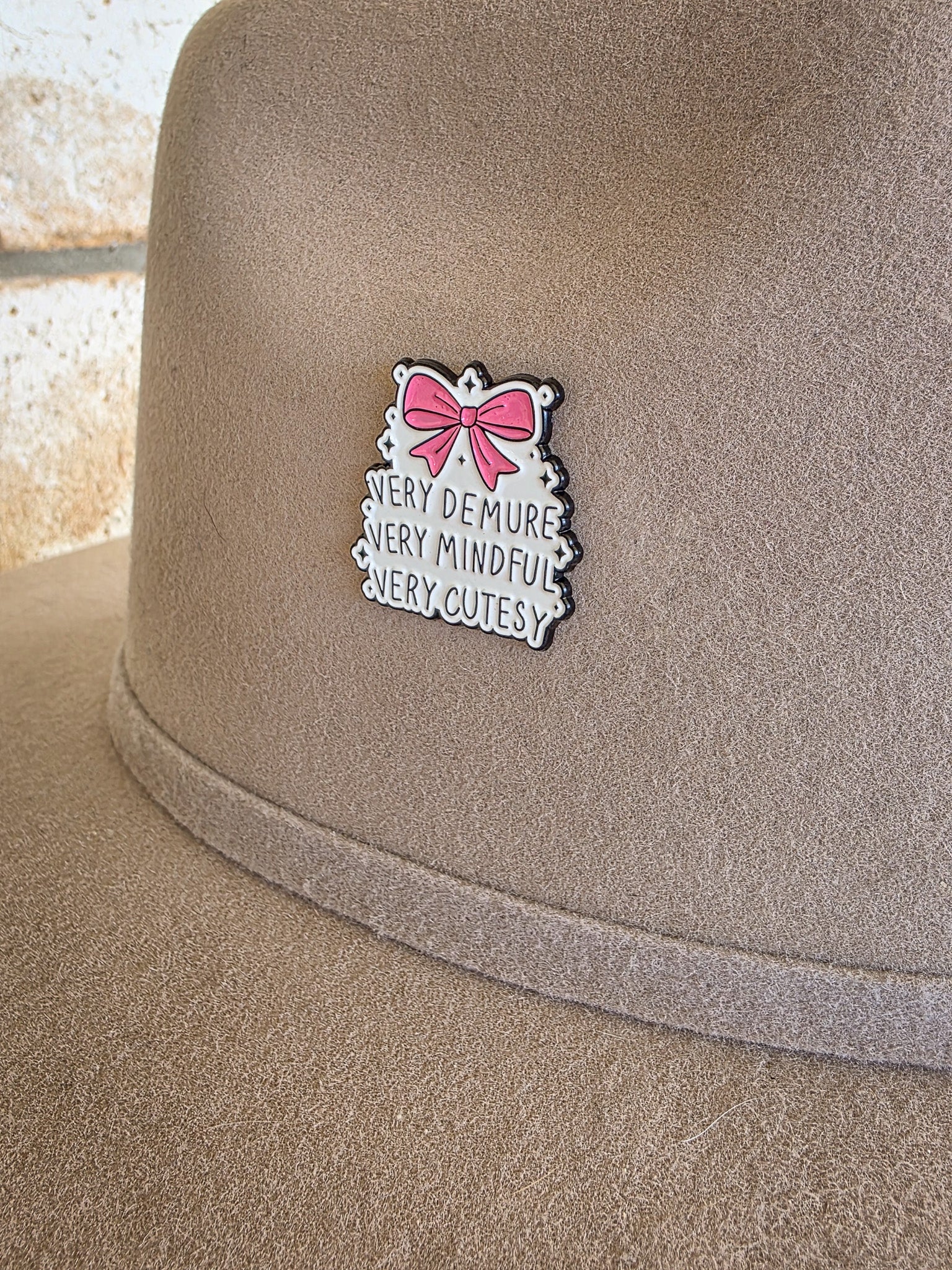 Very Demure, Very Mindful, Very Cutesy - Enamel Hat Pin
