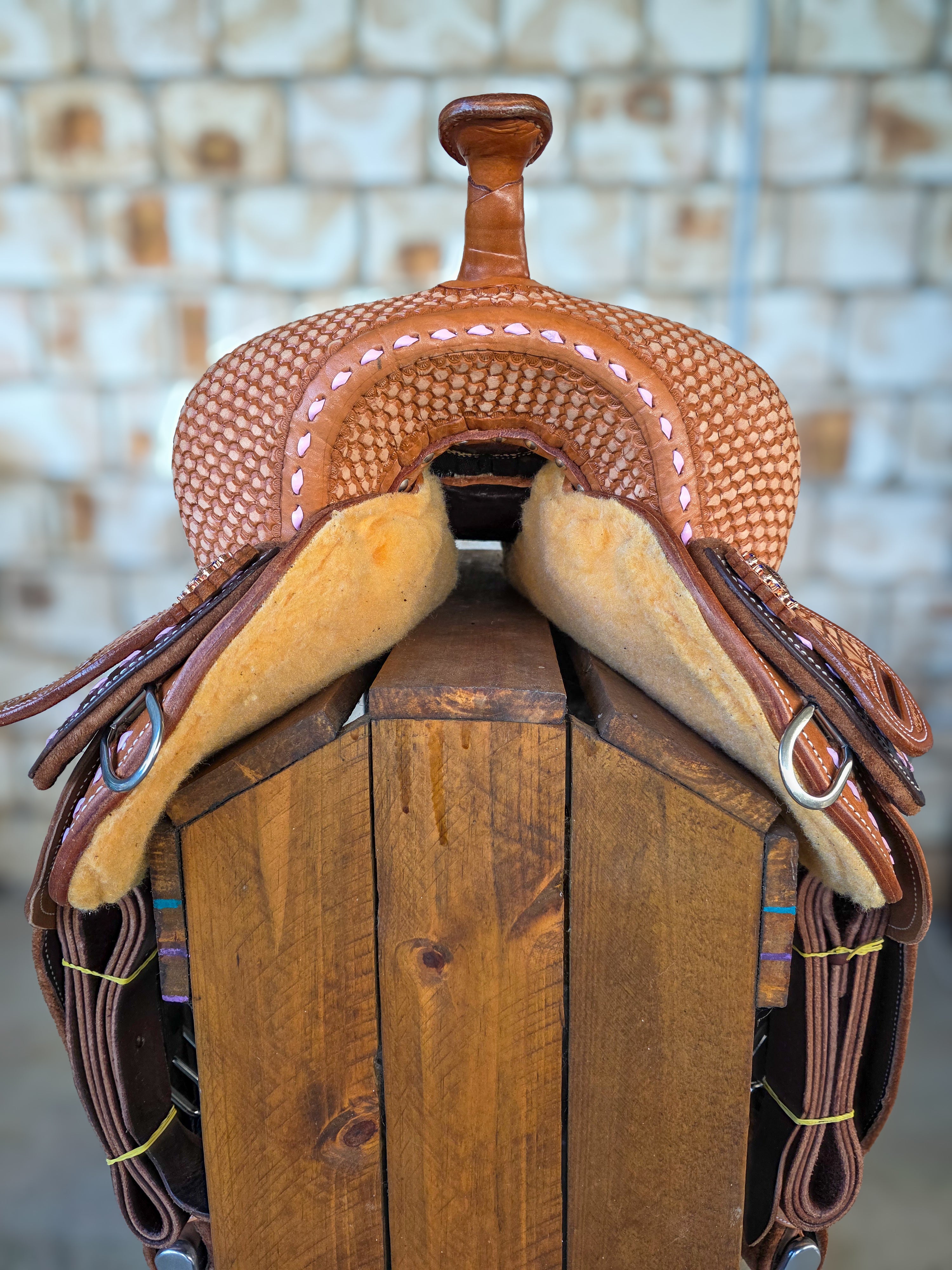 Neoprene Leather Mix Barrel Racing Saddle - NLBS2