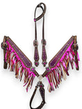 Load image into Gallery viewer, "Pink Reign" Bling Fringe Breast Collar Set