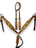 Load image into Gallery viewer, "Sunset Serape" Aztec Leather Tack Set