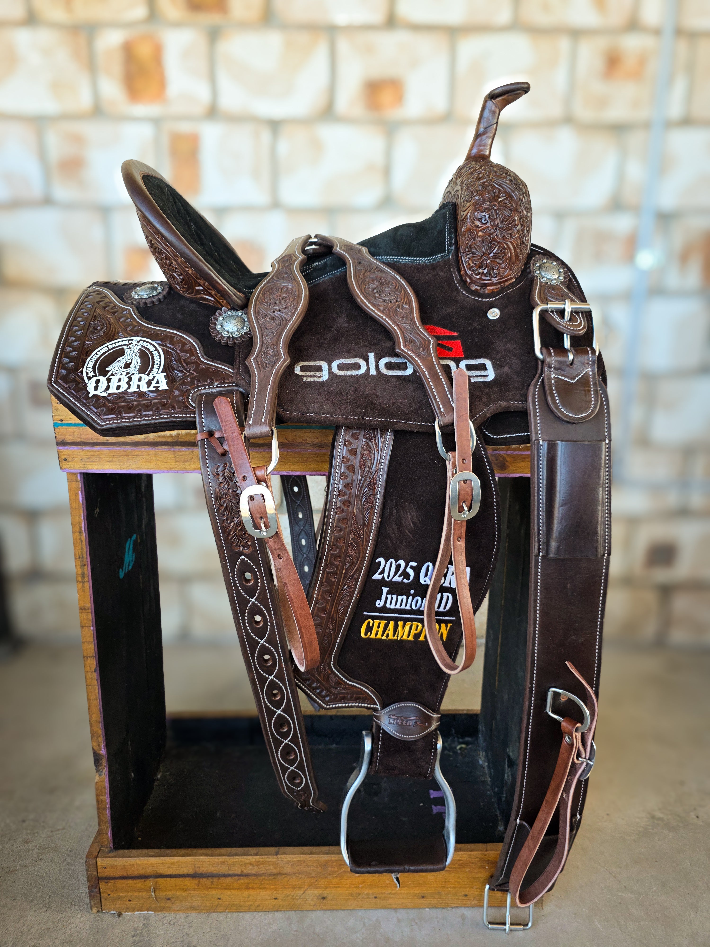Bling & Speed Neoprene Leather Combo Barrel Trophy Saddles