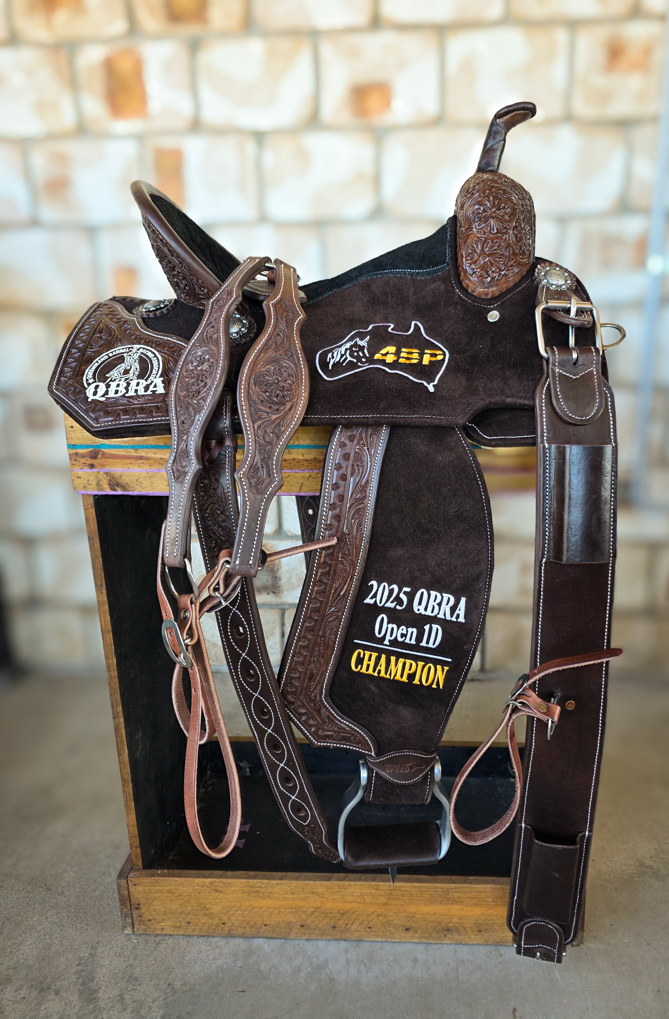 Bling & Speed Neoprene Leather Combo Barrel Trophy Saddles