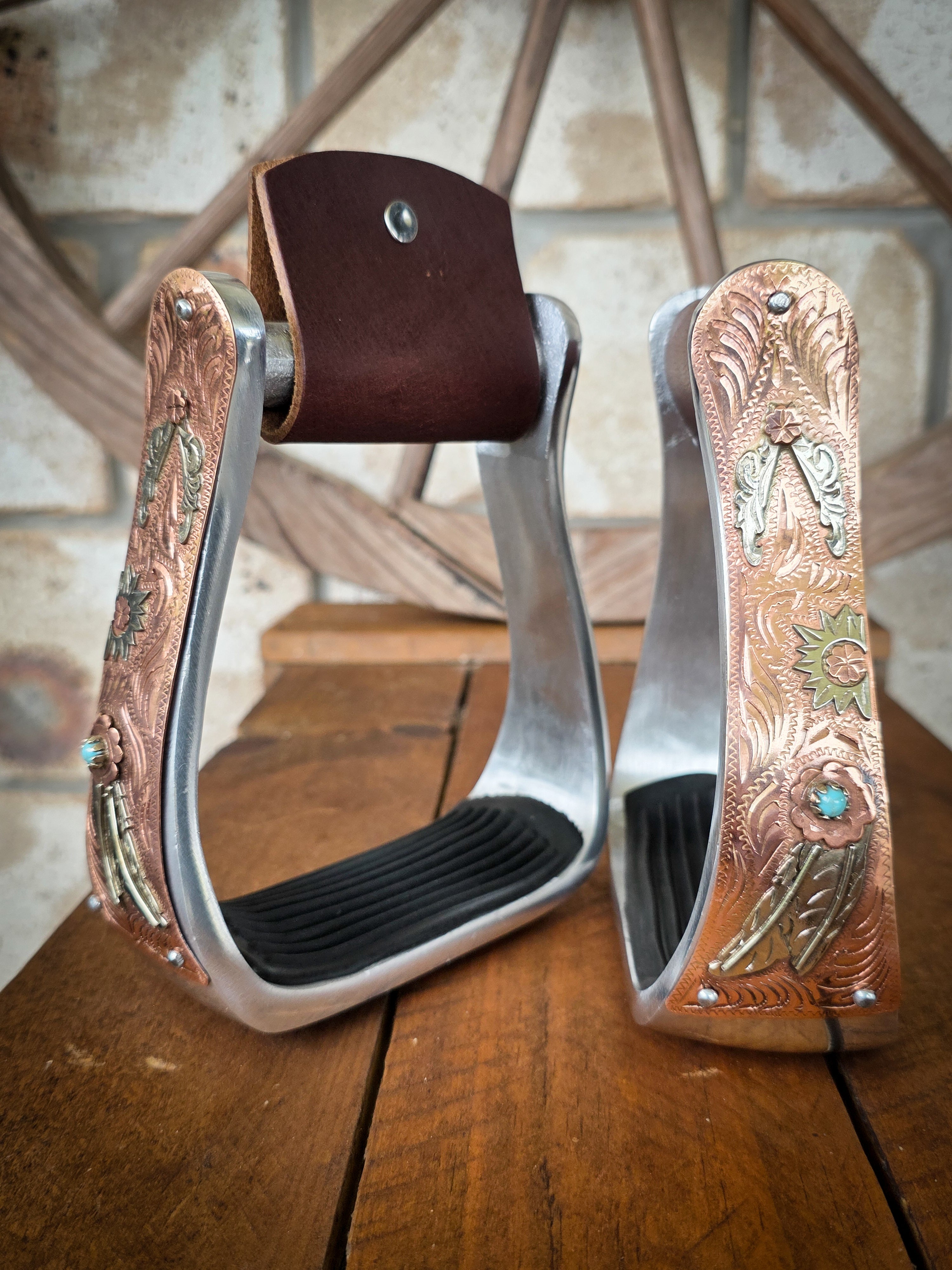 Silver Feather Stirrups