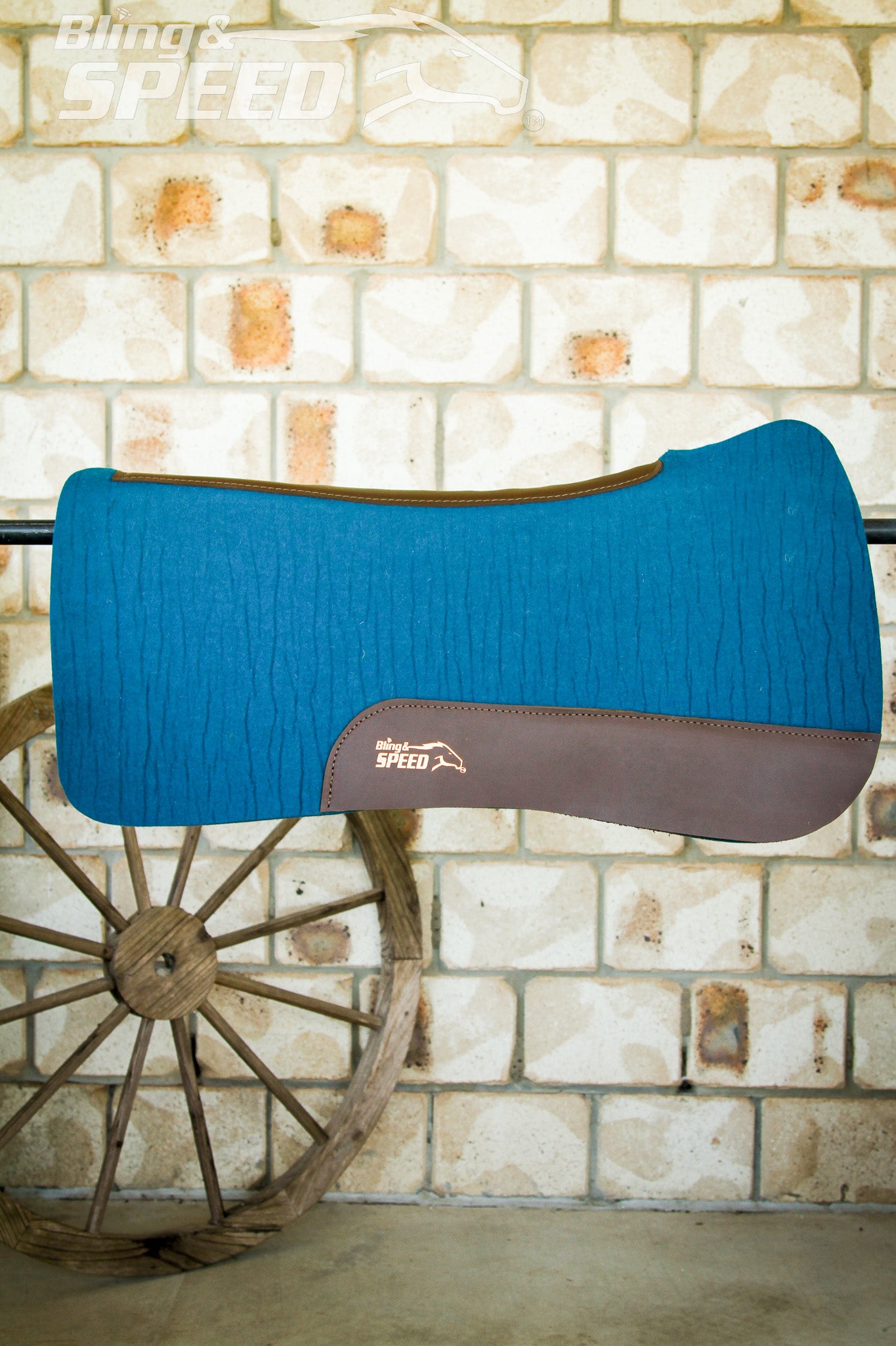 Full Wither Relief Merino Wool Felt Saddle Pad - Peacock