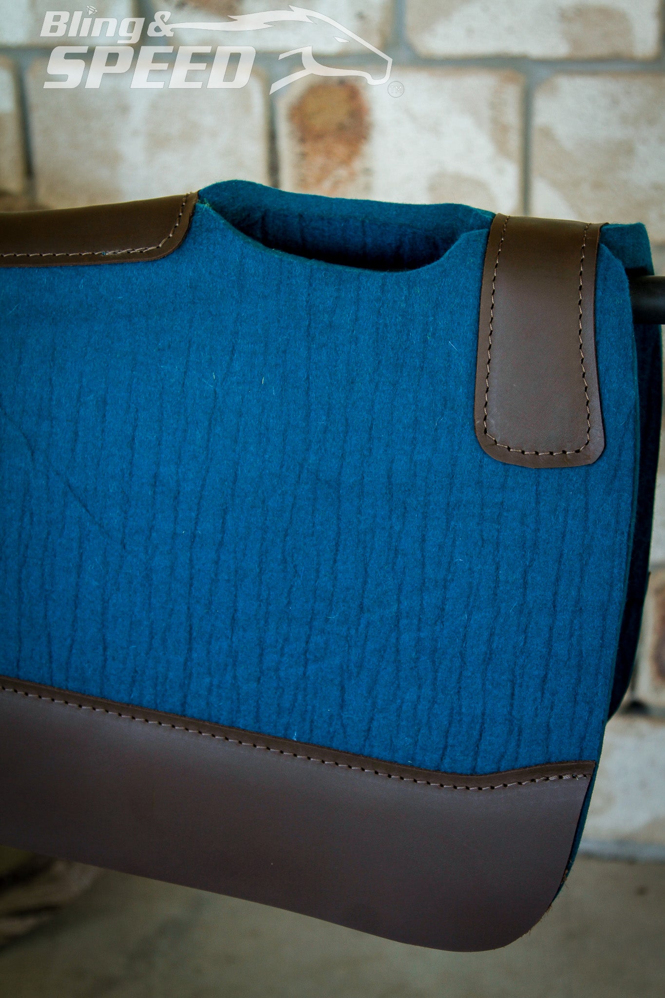 Standard Wither Relief - Round Skirt Merino Wool Barrel and Fender Saddle Pad - Peacock