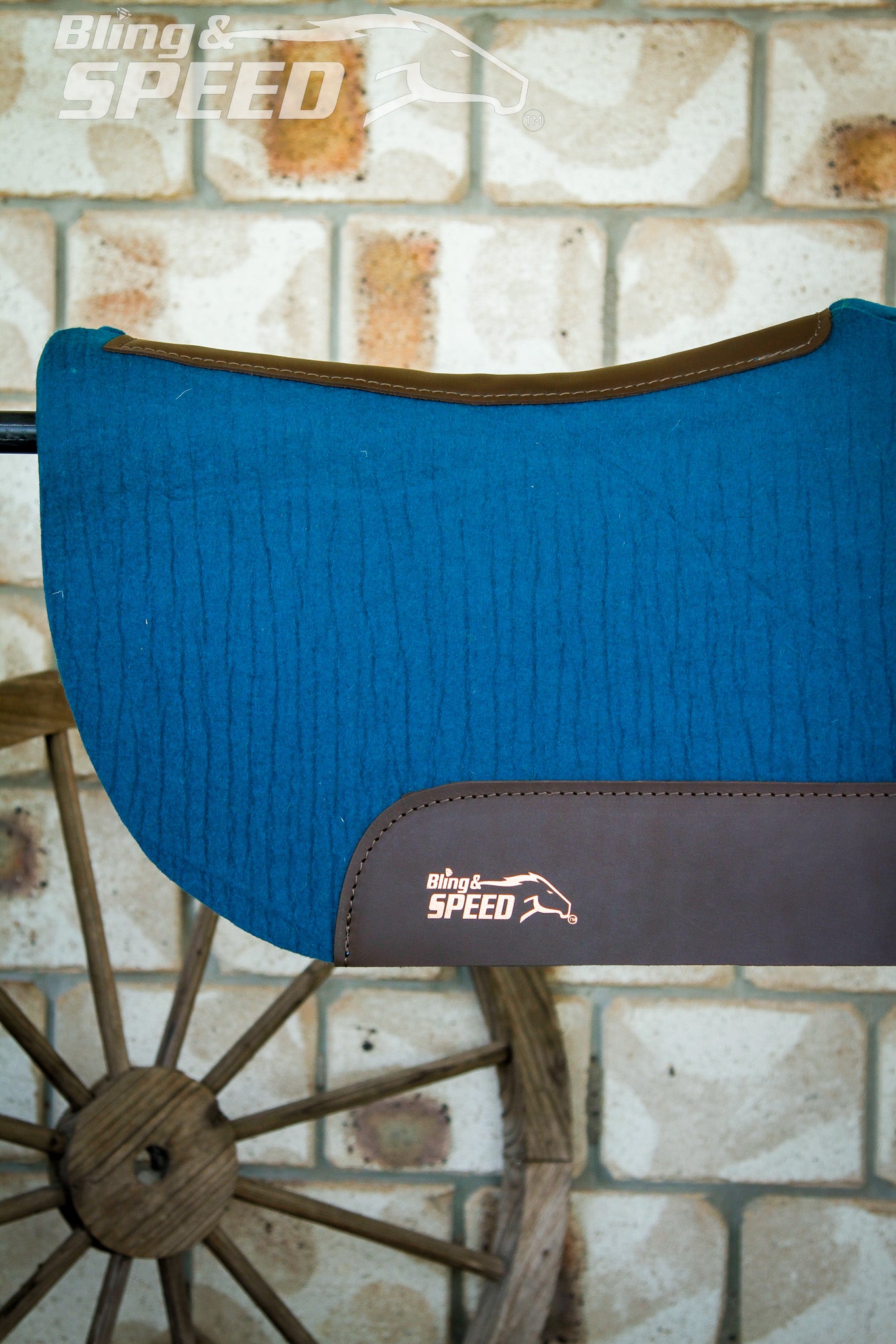 Standard Wither Relief - Round Skirt Merino Wool Barrel and Fender Saddle Pad - Peacock