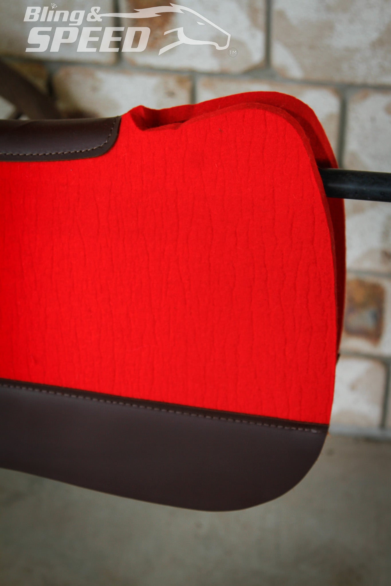 Red Full Wither Relief - Round Skirt Merino Wool Barrel and Fender Saddle Pad