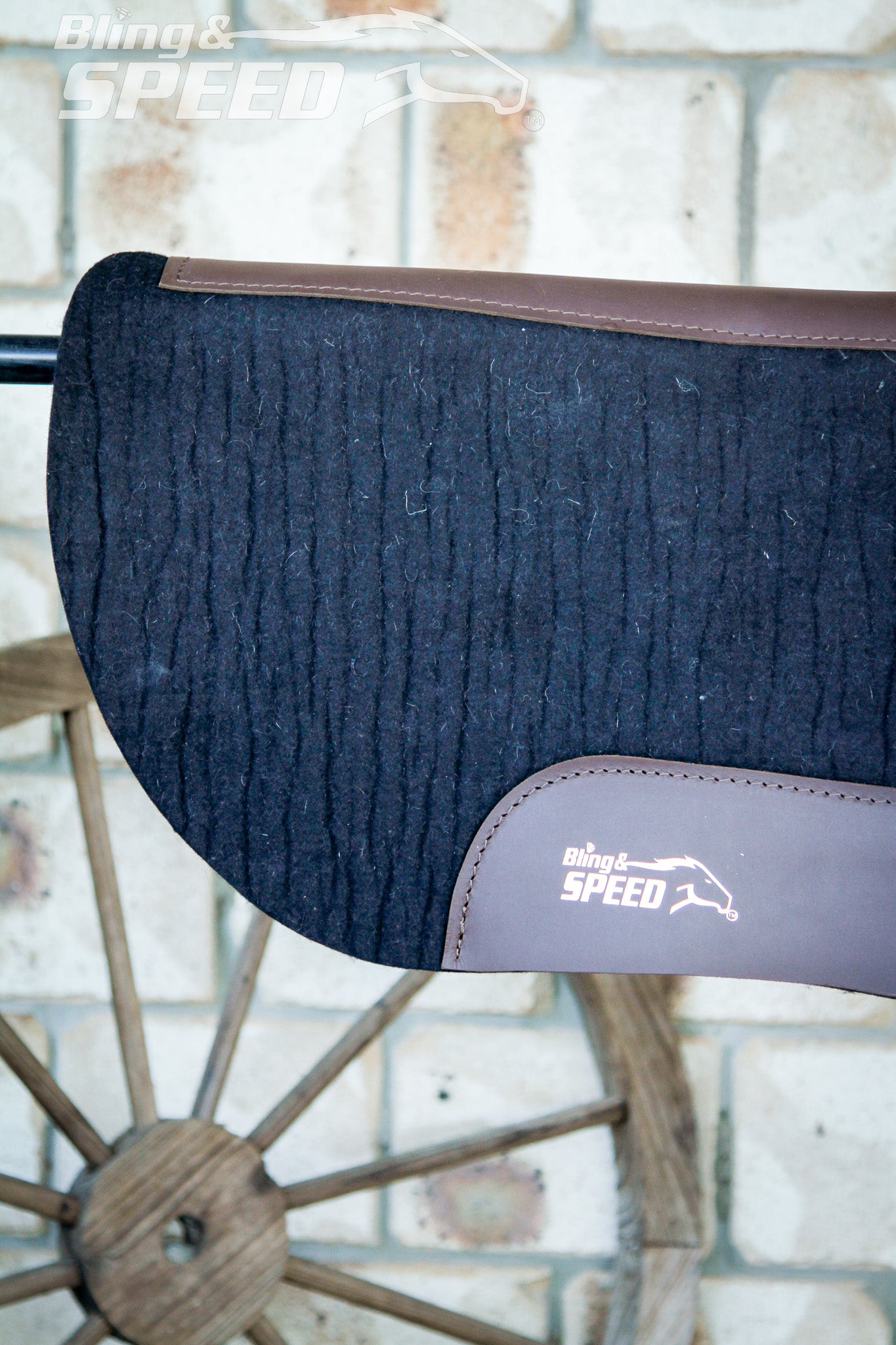 Black Full Wither Relief - Round Skirt Merino Wool Barrel and Fender Saddle Pad
