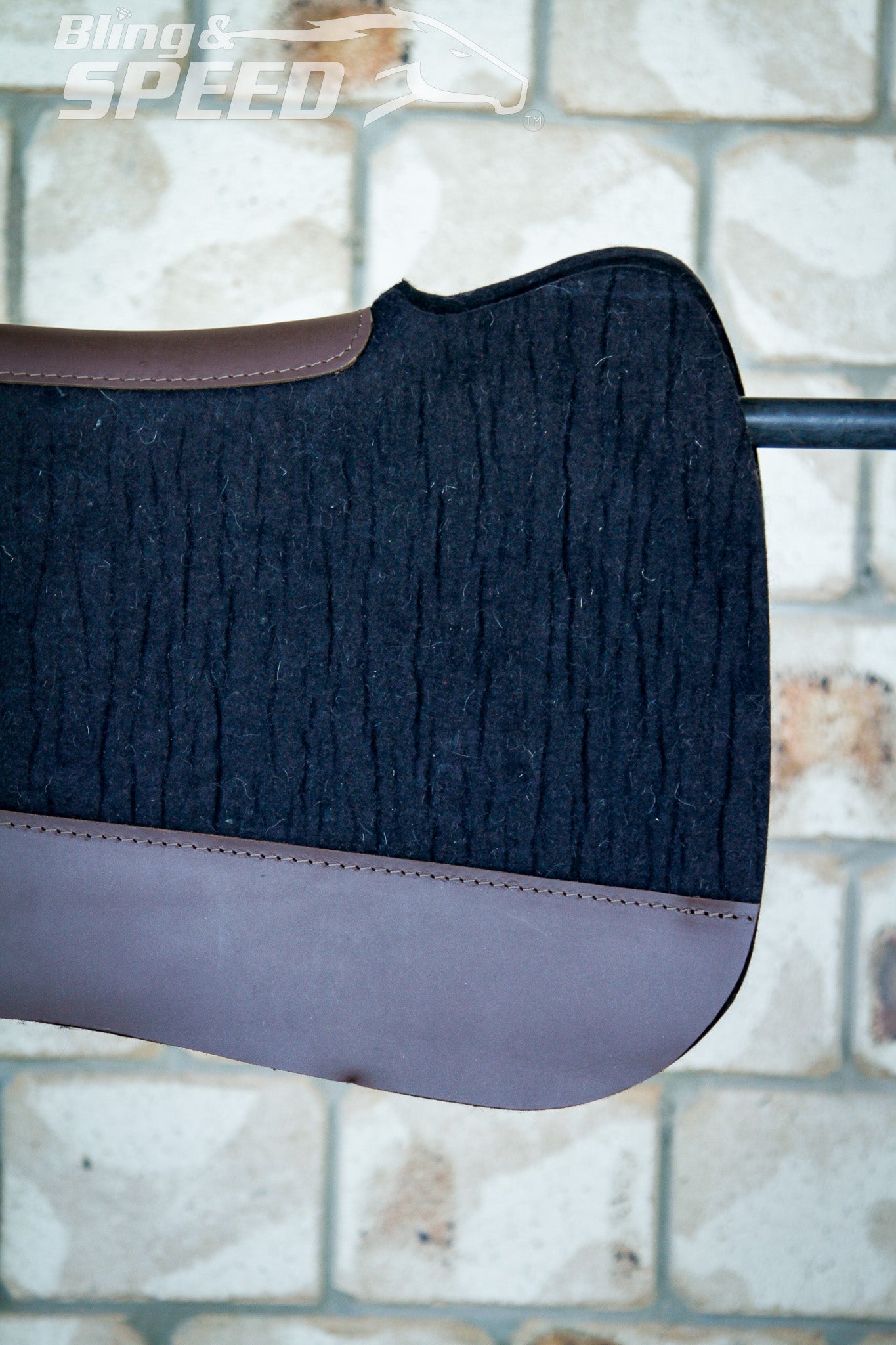 Black Full Wither Relief - Round Skirt Merino Wool Barrel and Fender Saddle Pad