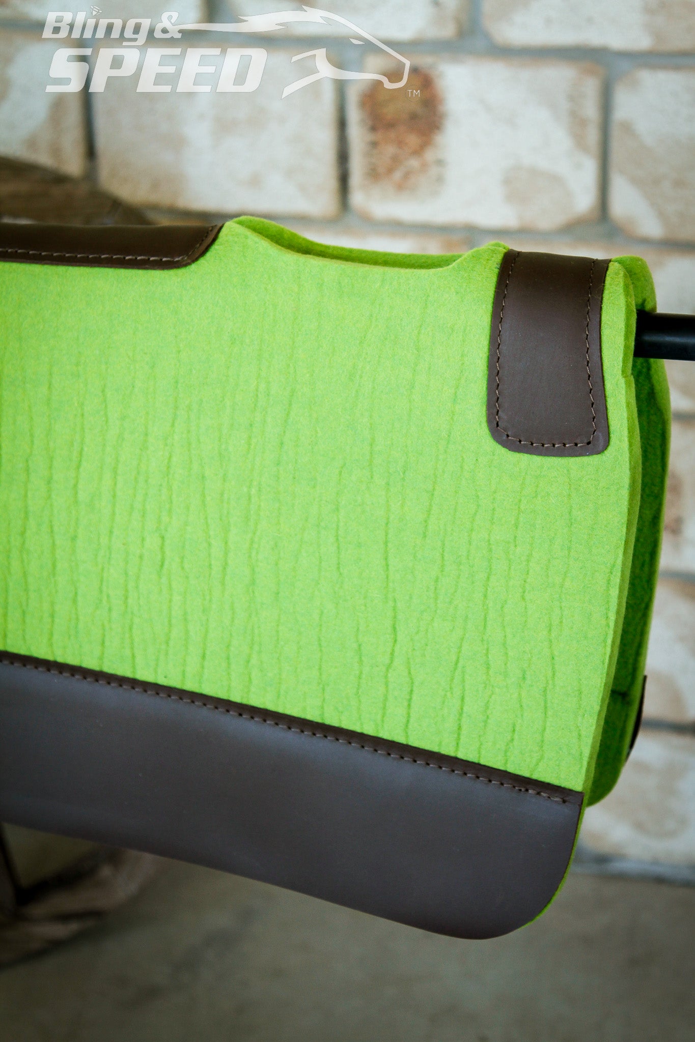 Standard Wither Relief - The Barrel Racer Merino Wool Felt Saddle Pad - Lime Green