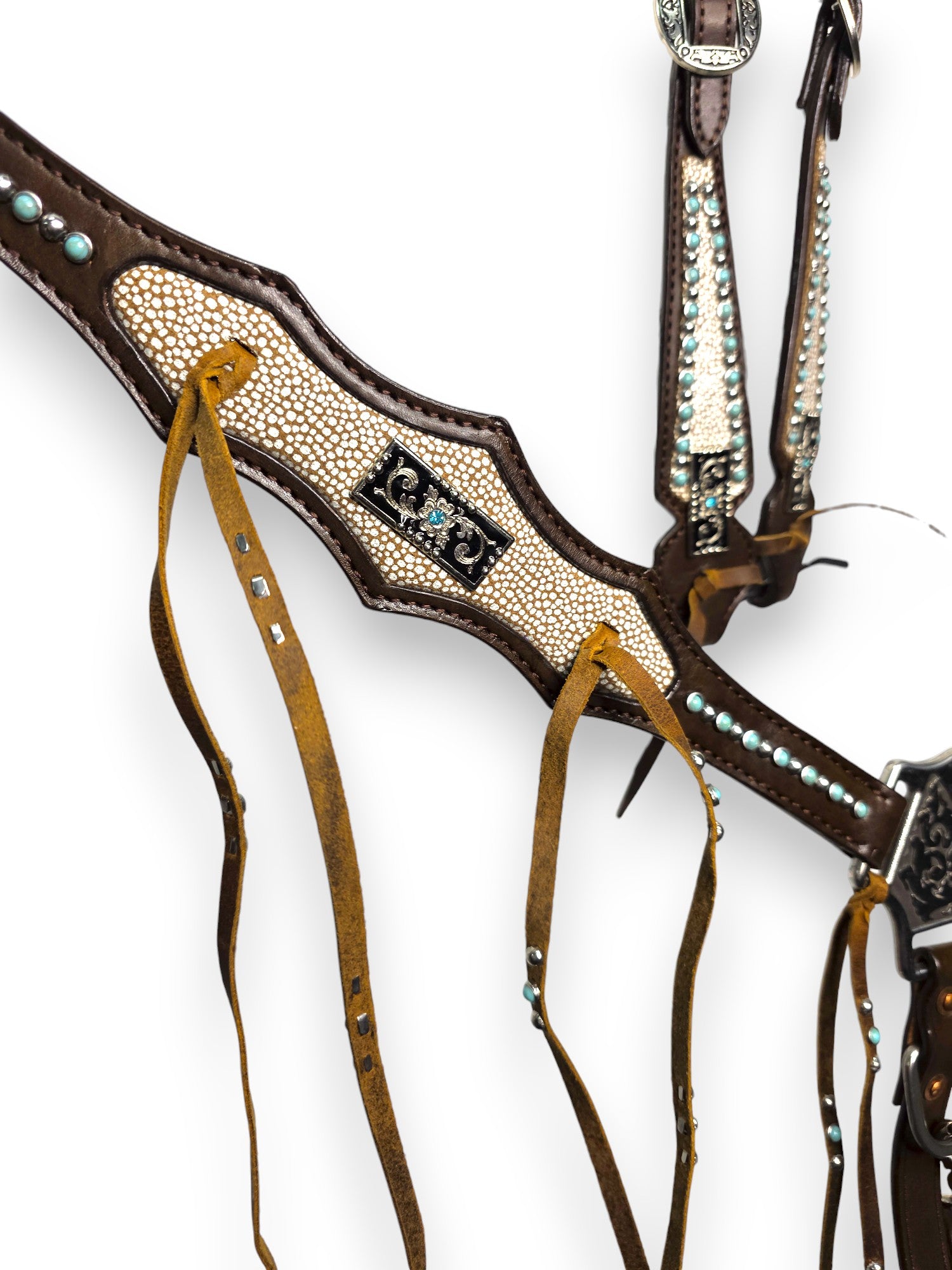 "Starlight Dust" Stingray & Turquoise Studded Tack Set