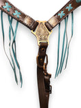 Load image into Gallery viewer, "Turquoise Trailblazer" Cross-Stitch Fringe Tack Set
