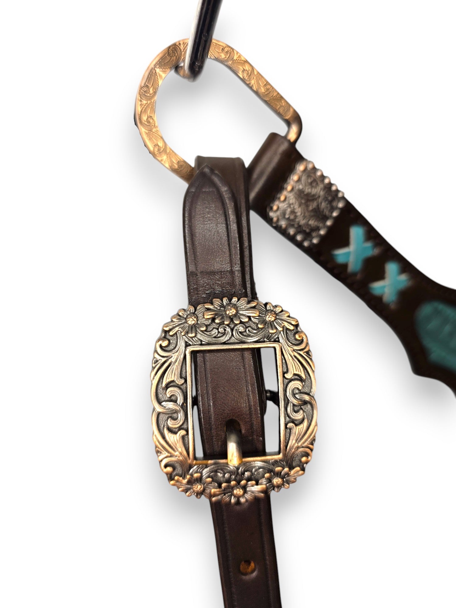 "Turquoise Trailblazer" Cross-Stitch Fringe Tack Set