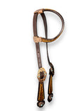 Load image into Gallery viewer, "Turquoise Trails" Fringe Tooled Leather Tack Set