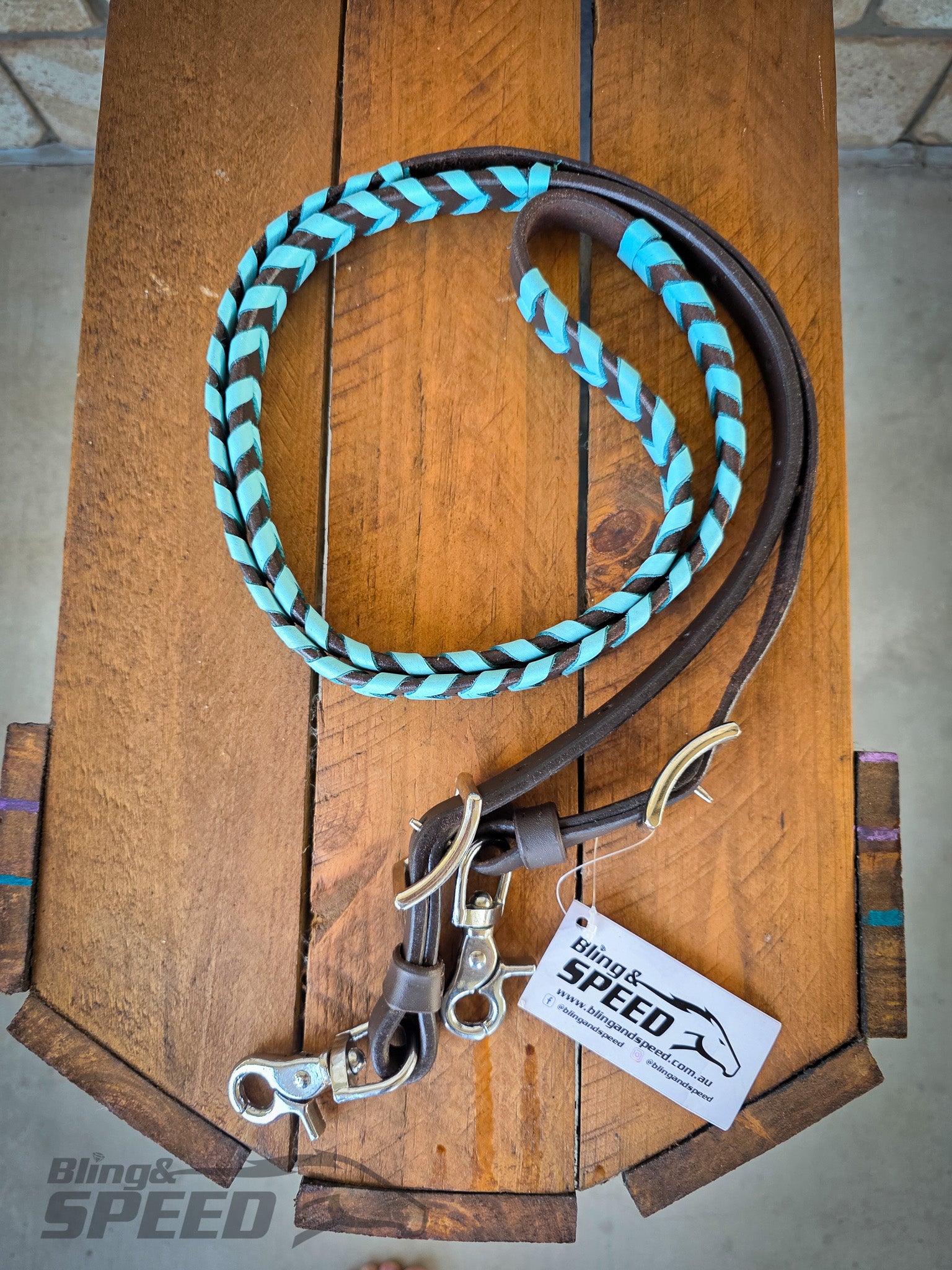 Bling and Speed Turquoise Laced Barrel Reins