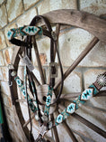 Load image into Gallery viewer, Beaded Aztec Gold Breastcollar, Bridle and Wither strap Set