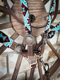 Load image into Gallery viewer, Beaded Turquoise Dreams Breastcollar, Bridle and Wither strap Set