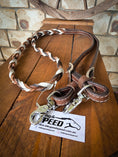 Load image into Gallery viewer, Twisted Bloodknot Barrel Reins - White