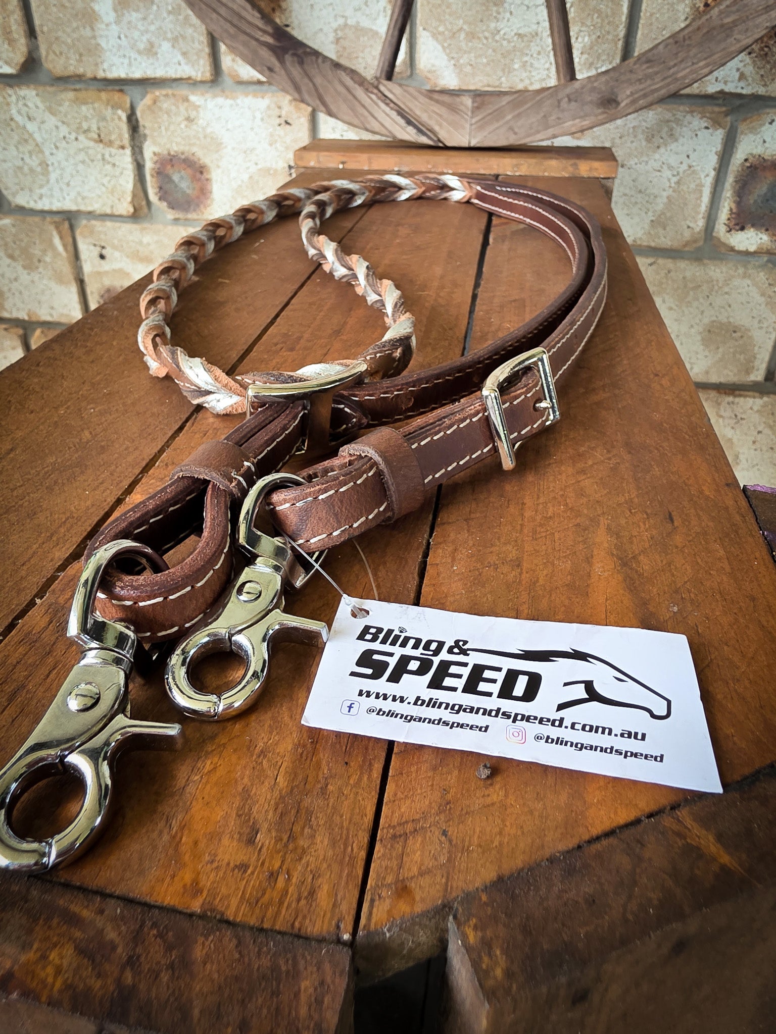 Twisted Bloodknot Barrel Reins - Silver