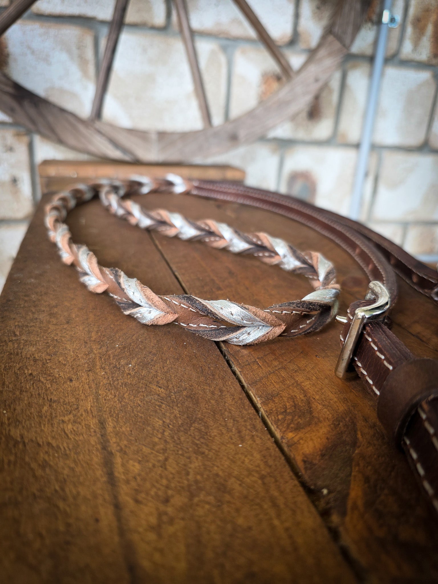 Twisted Bloodknot Barrel Reins - Silver