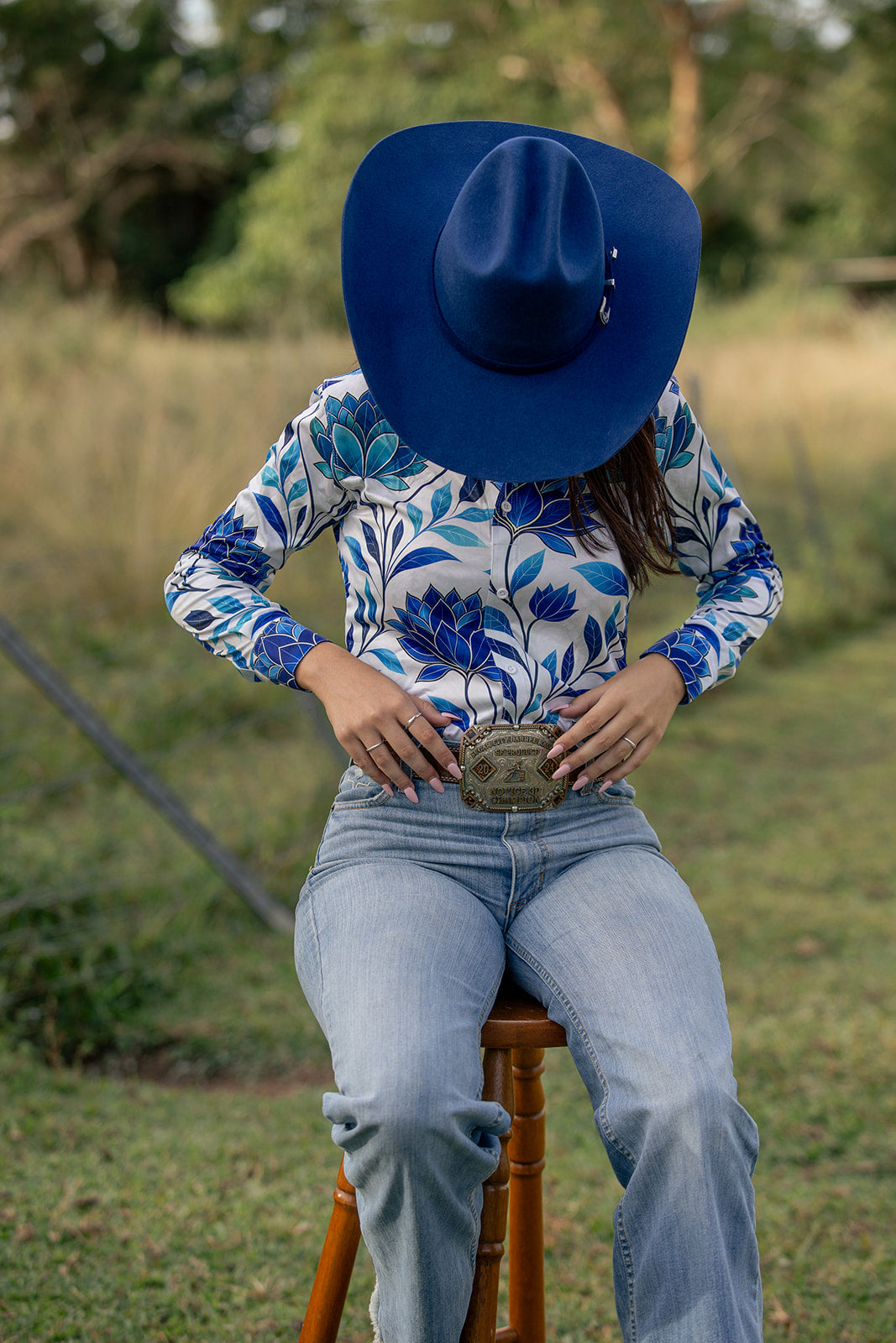 Desert Crown Felt Hat - Royal Blue