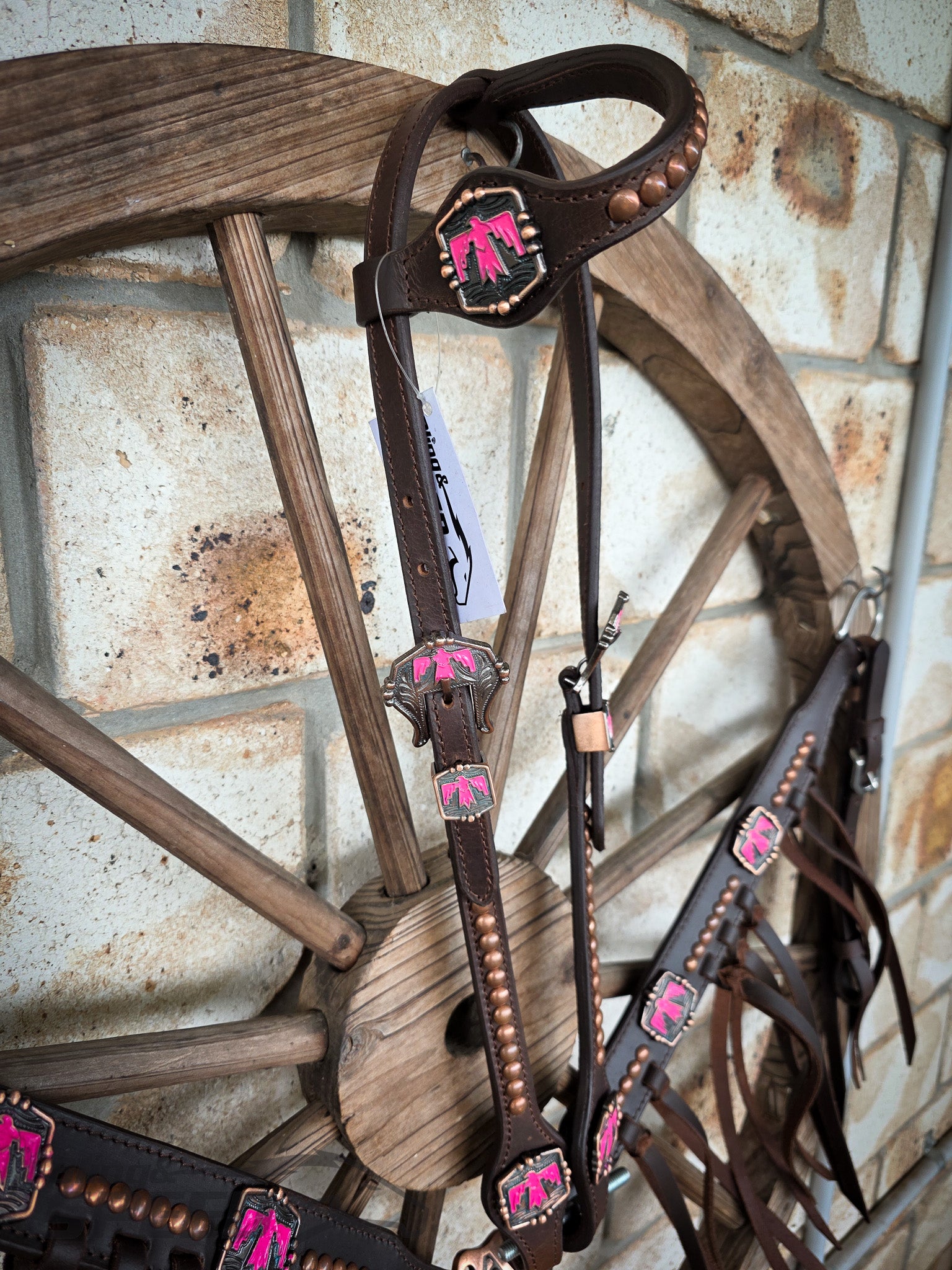 Thunderbird Fringe Tack Set - Hot Pink