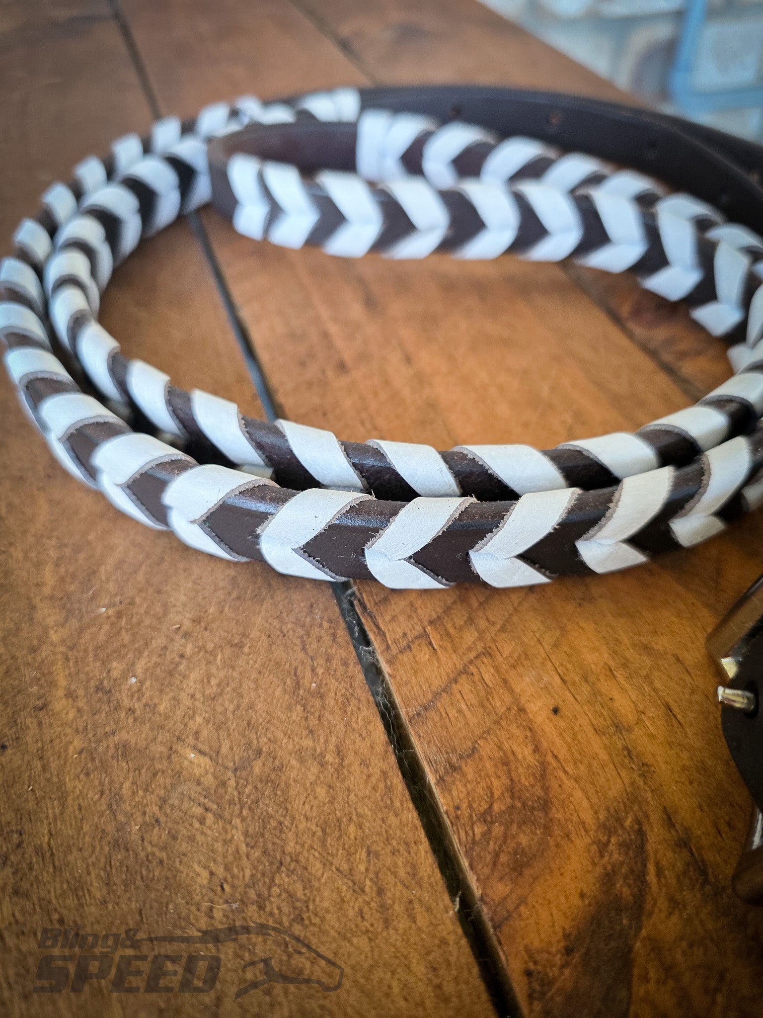 Laced Barrel Reins - White