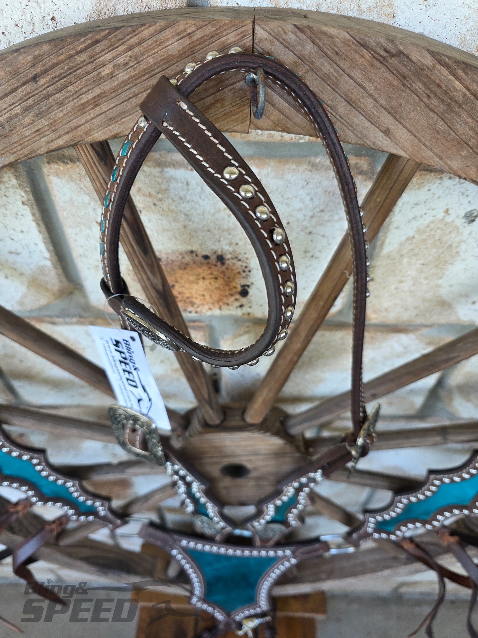 Metallic Turquoise Inlay Tack Set
