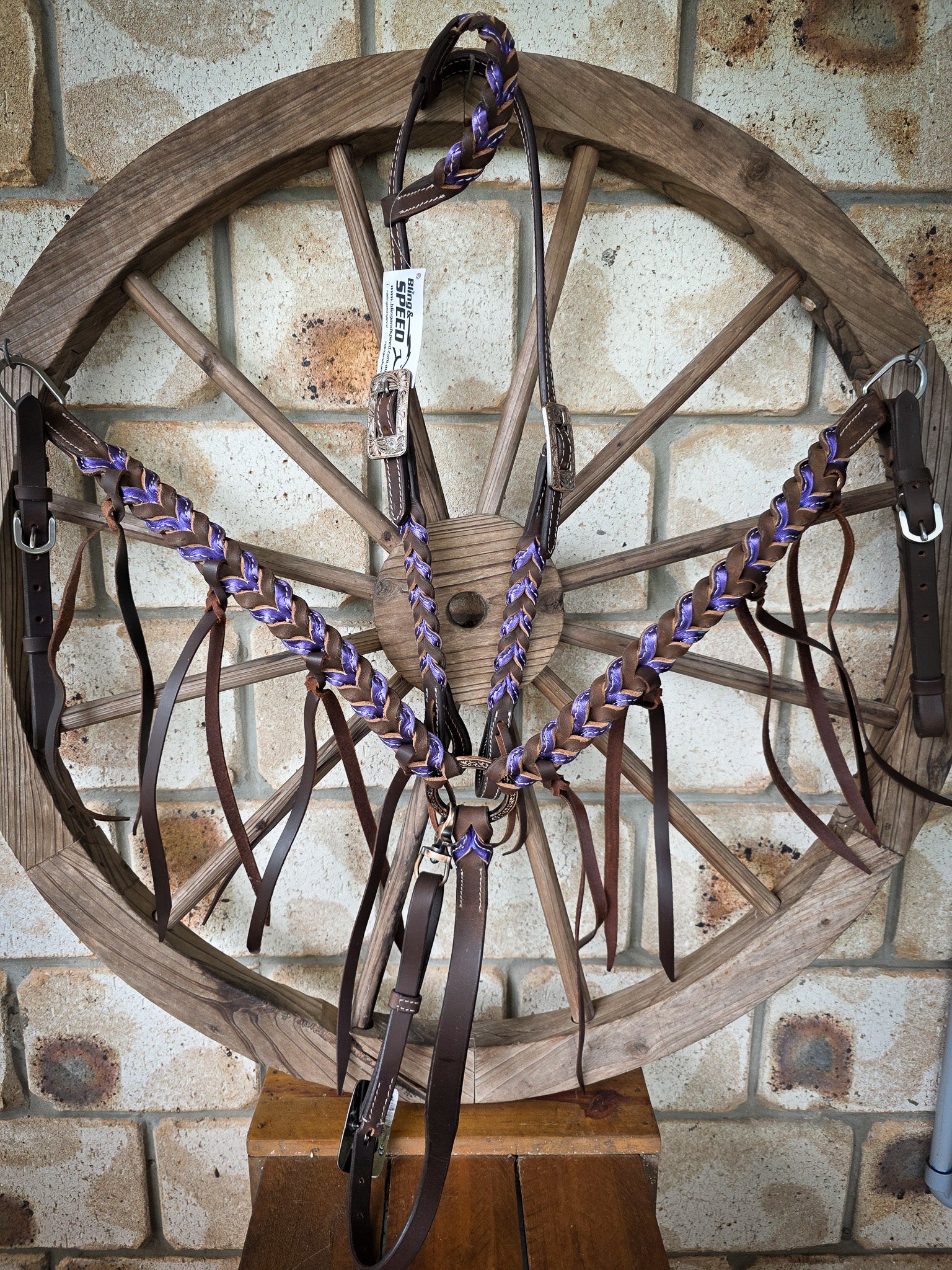 Metallic Purple Plait Breastcollar and Bridle Set