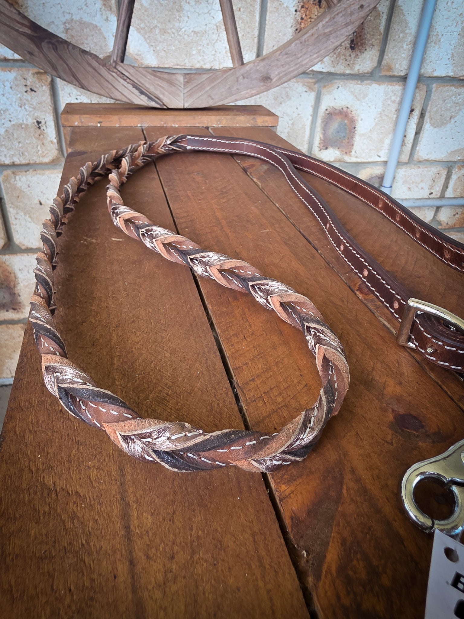 Twisted Bloodknot Barrel Reins - Pewter