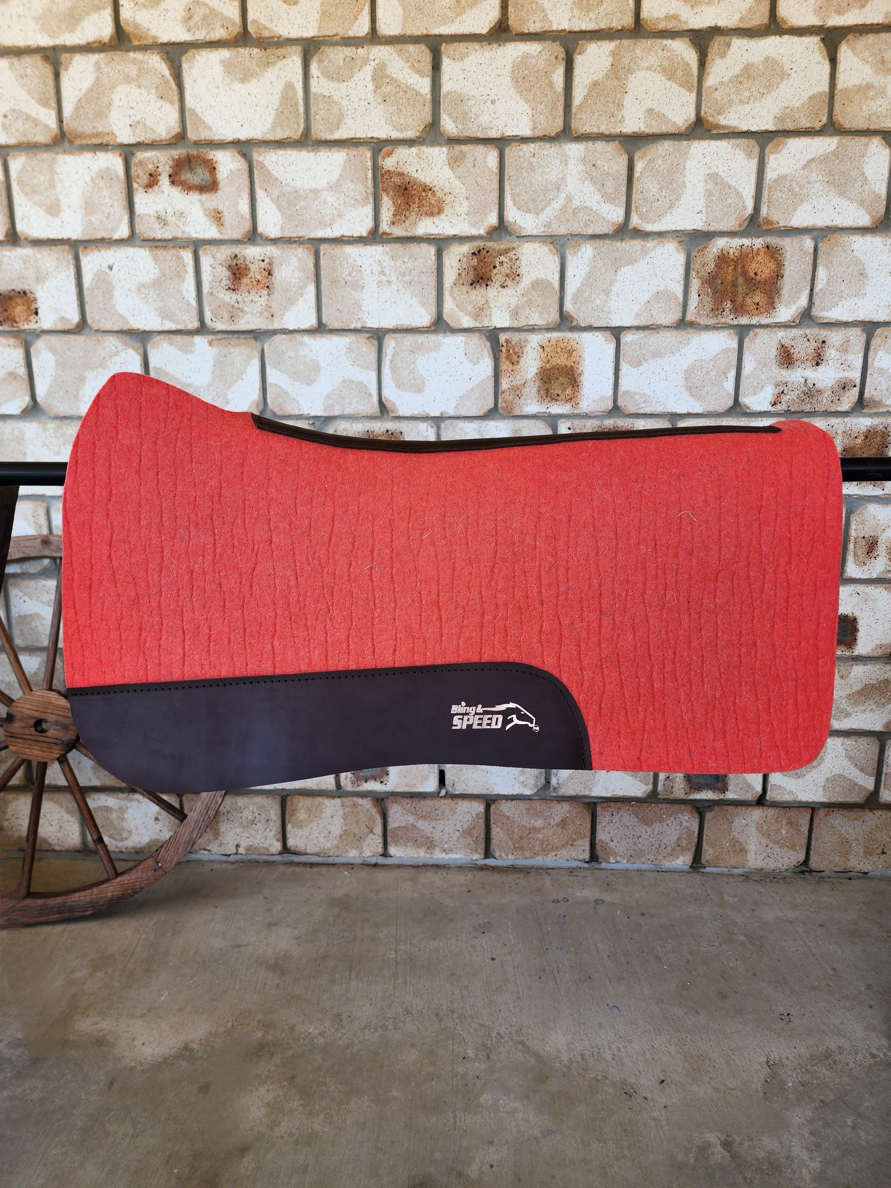 Full Wither Relief Merino Wool Felt Saddle Pad - Coral