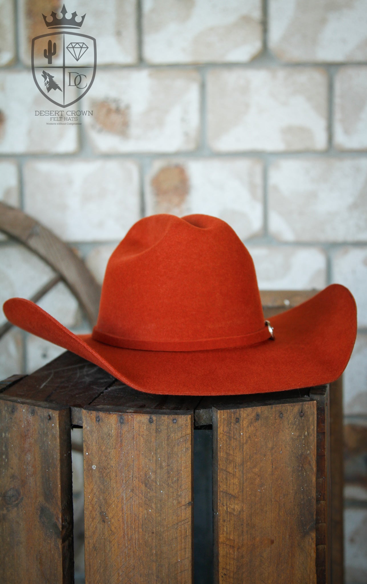 Desert Crown Felt Hat - Rust