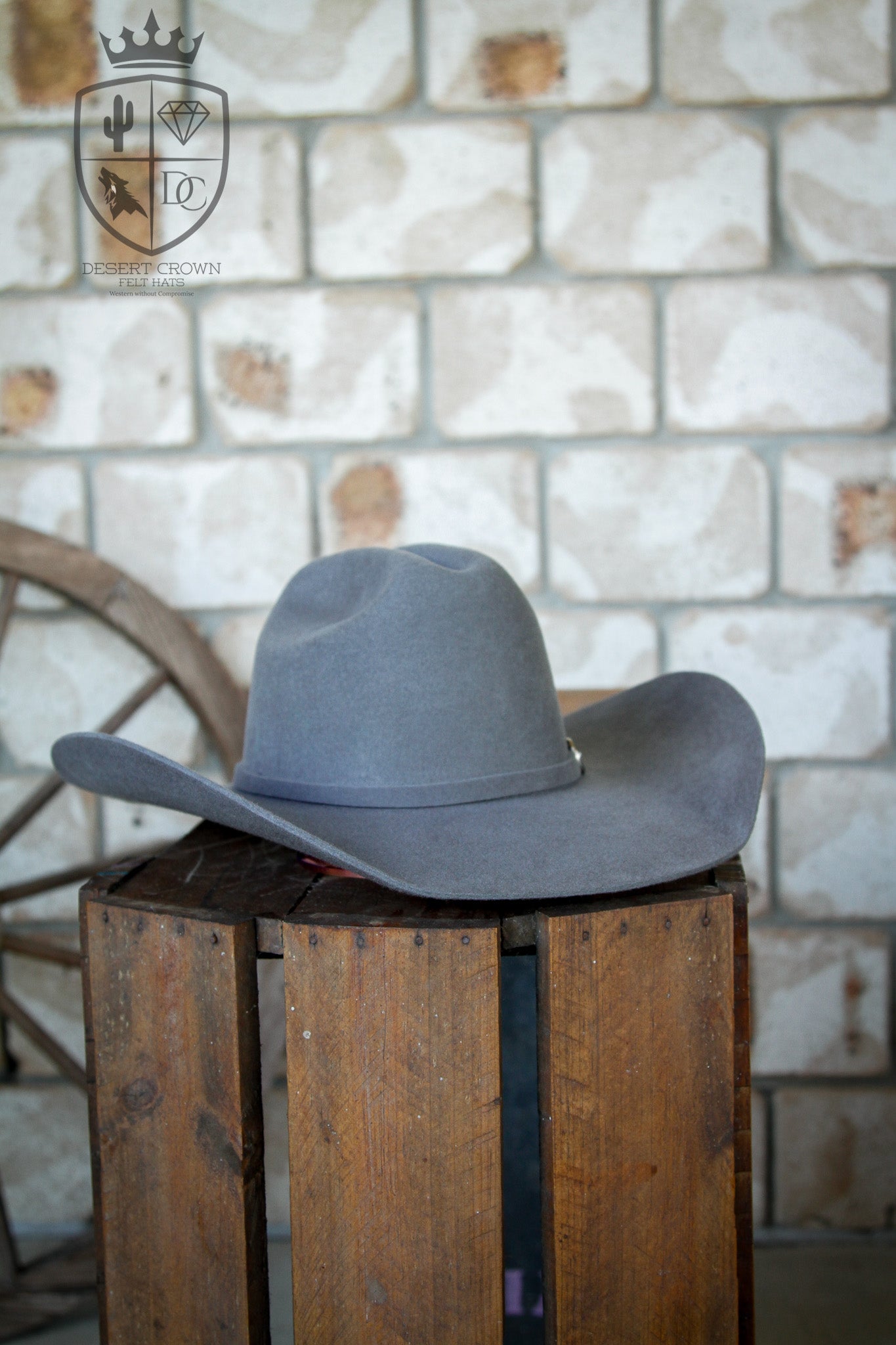 Desert Crown Felt Hat - Gray
