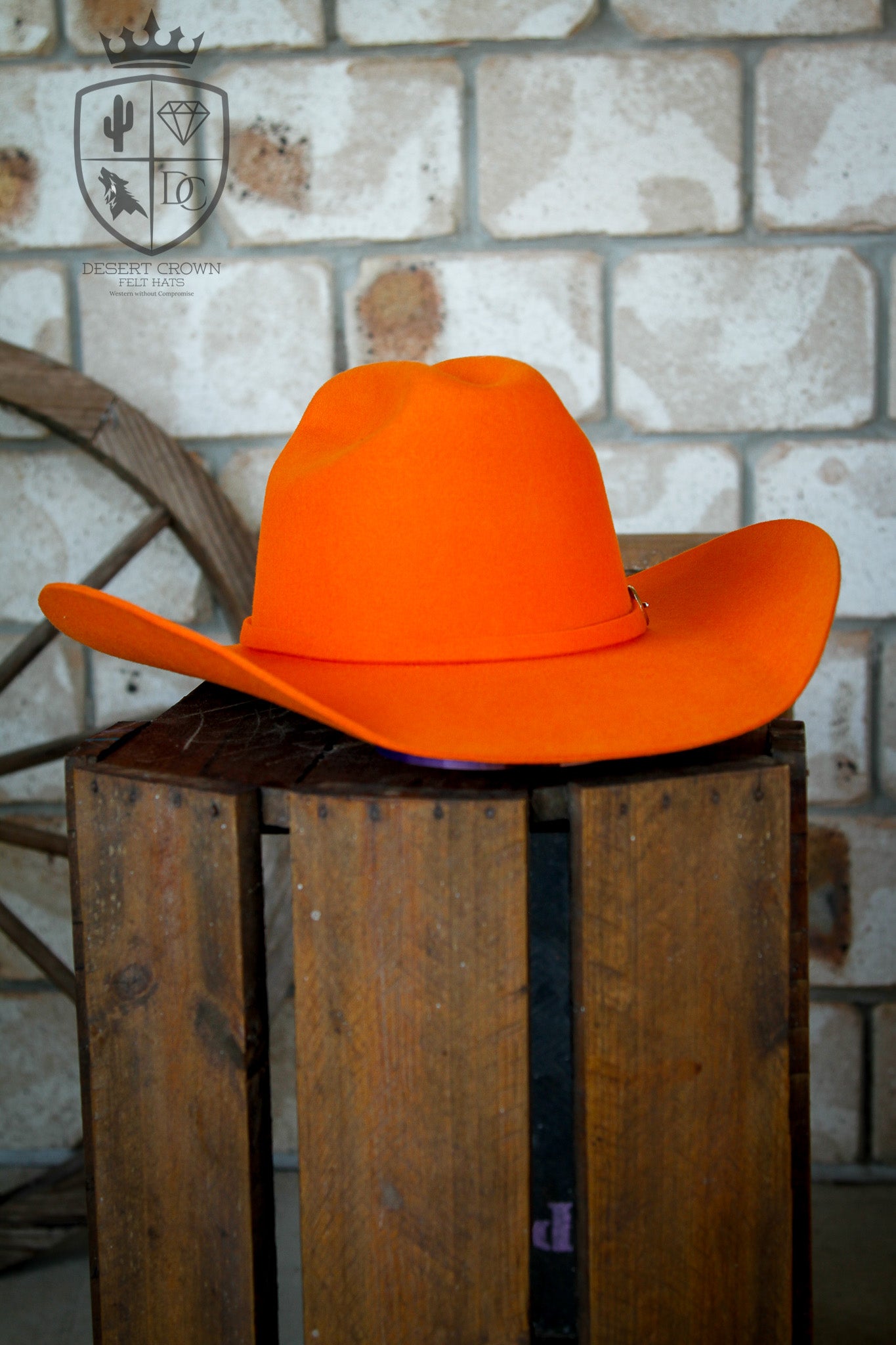 Desert Crown Felt Hat - Orange