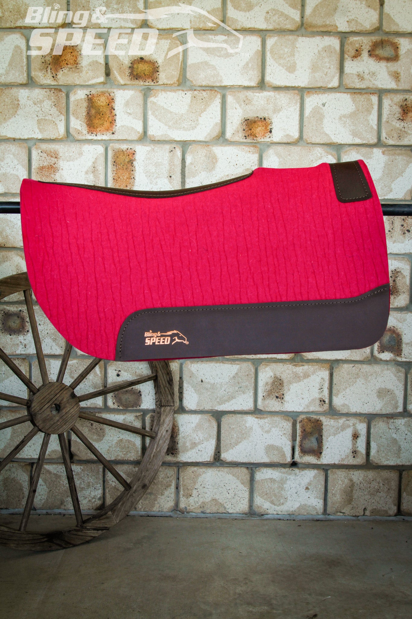 Standard Wither Relief - Round Skirt Merino Wool Barrel and Fender Saddle Pad - Fuchsia