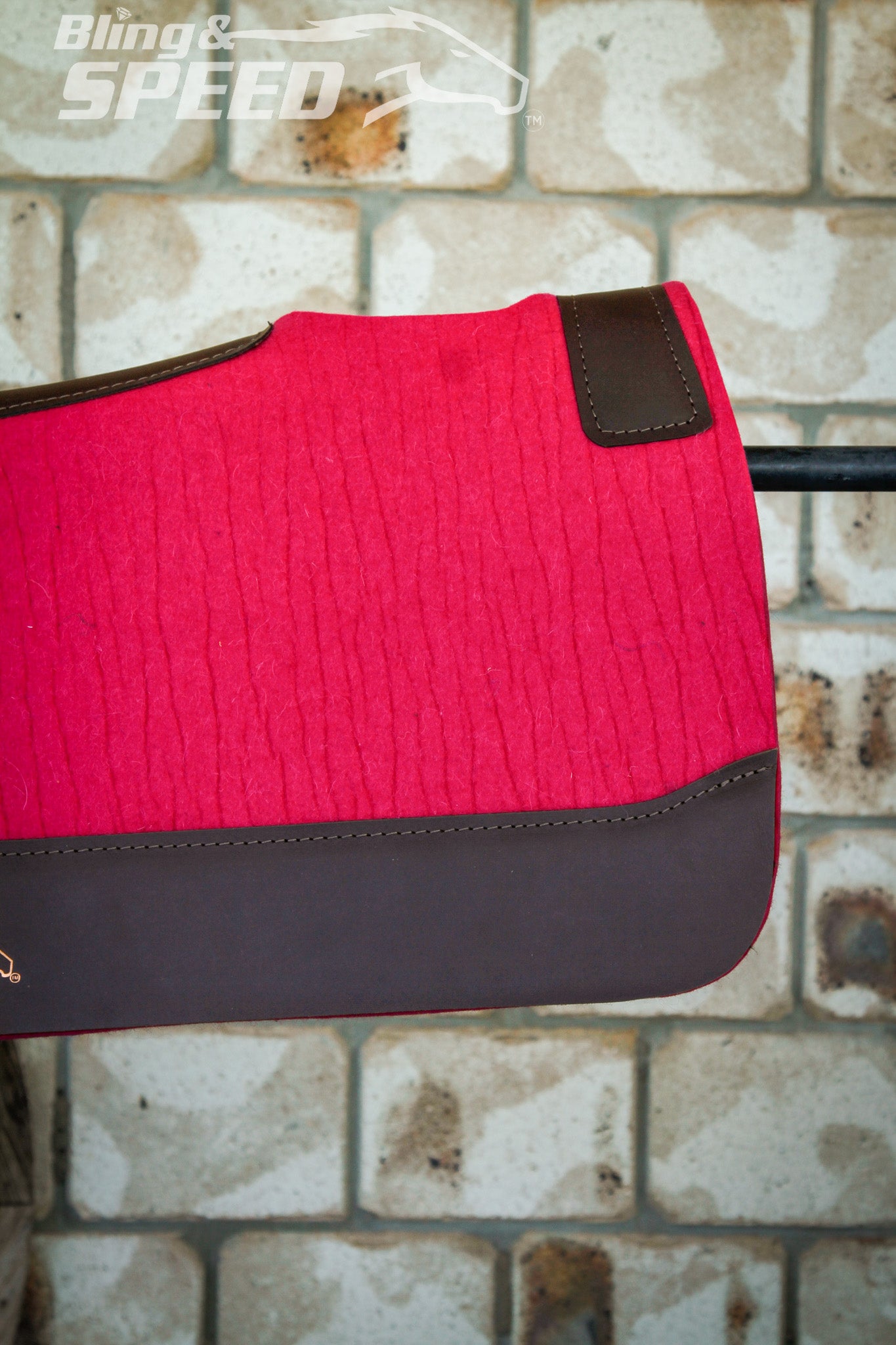 Standard Wither Relief - Round Skirt Merino Wool Barrel and Fender Saddle Pad - Fuchsia