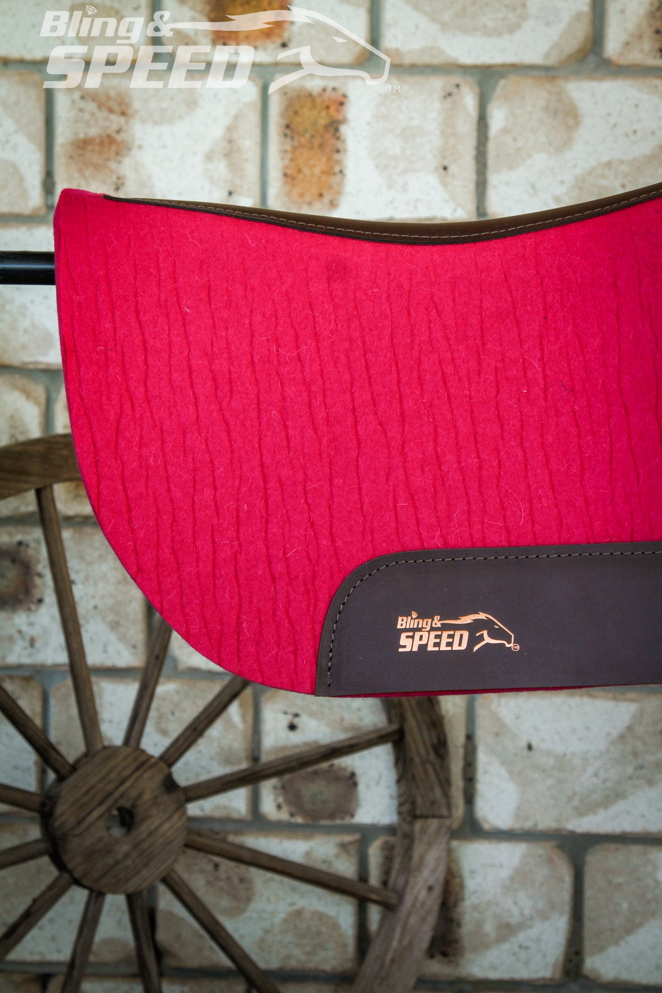 Standard Wither Relief - Round Skirt Merino Wool Barrel and Fender Saddle Pad - Fuchsia