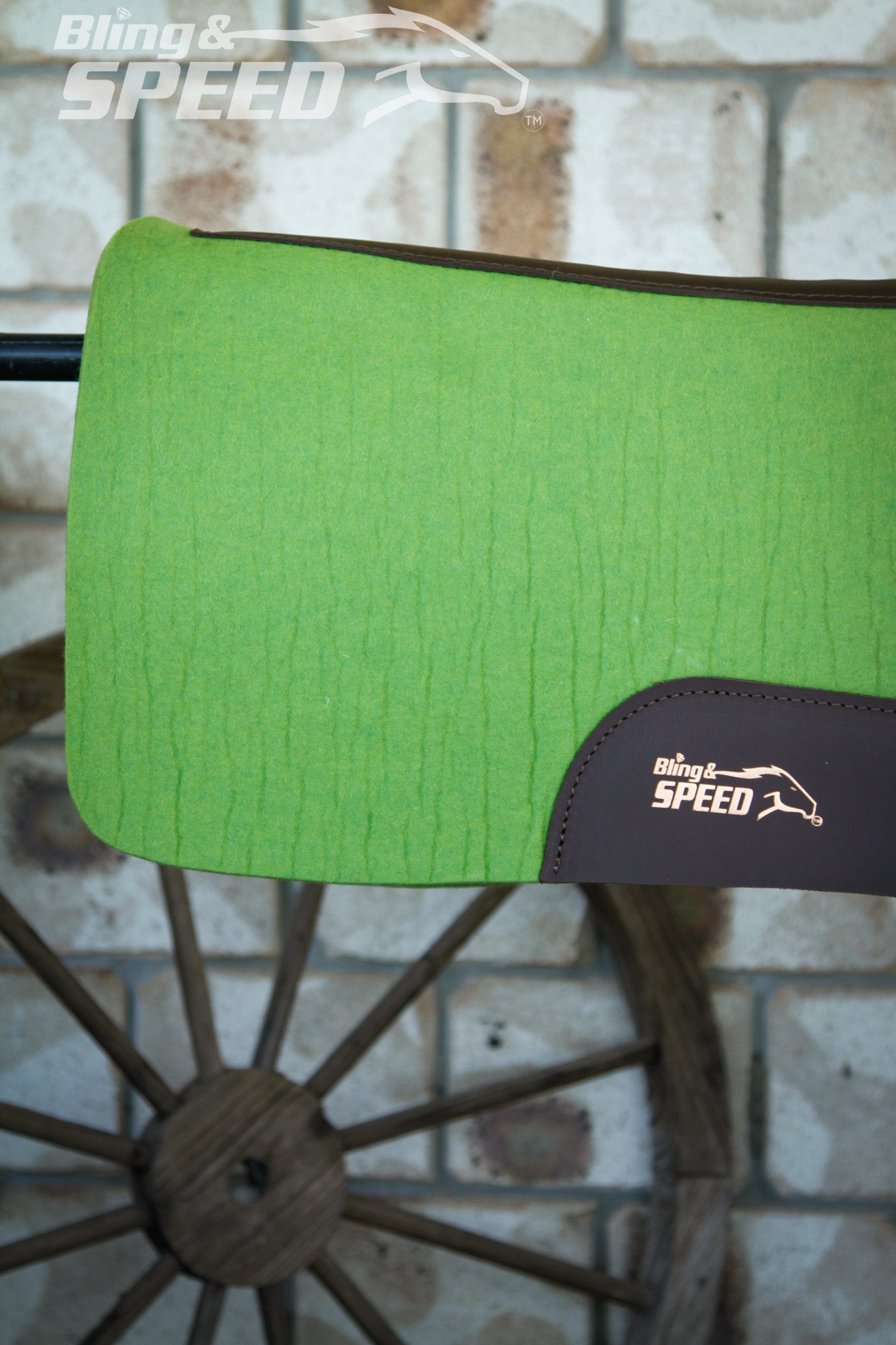 Full Wither Relief Merino Wool Felt Saddle Pad - Lime Green