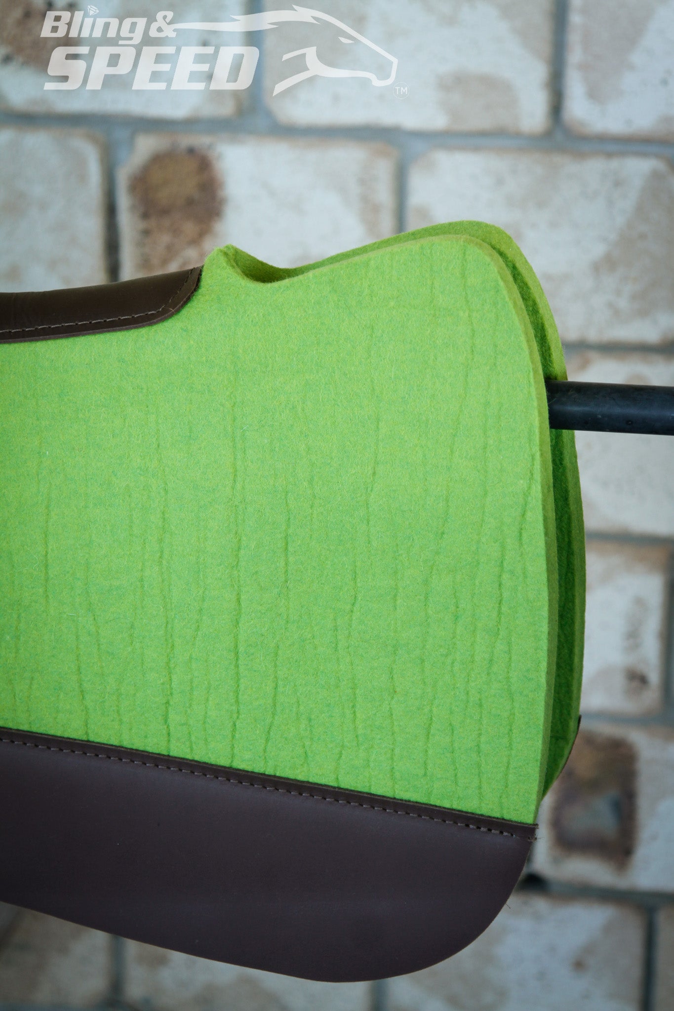 Full Wither Relief Merino Wool Felt Saddle Pad - Lime Green