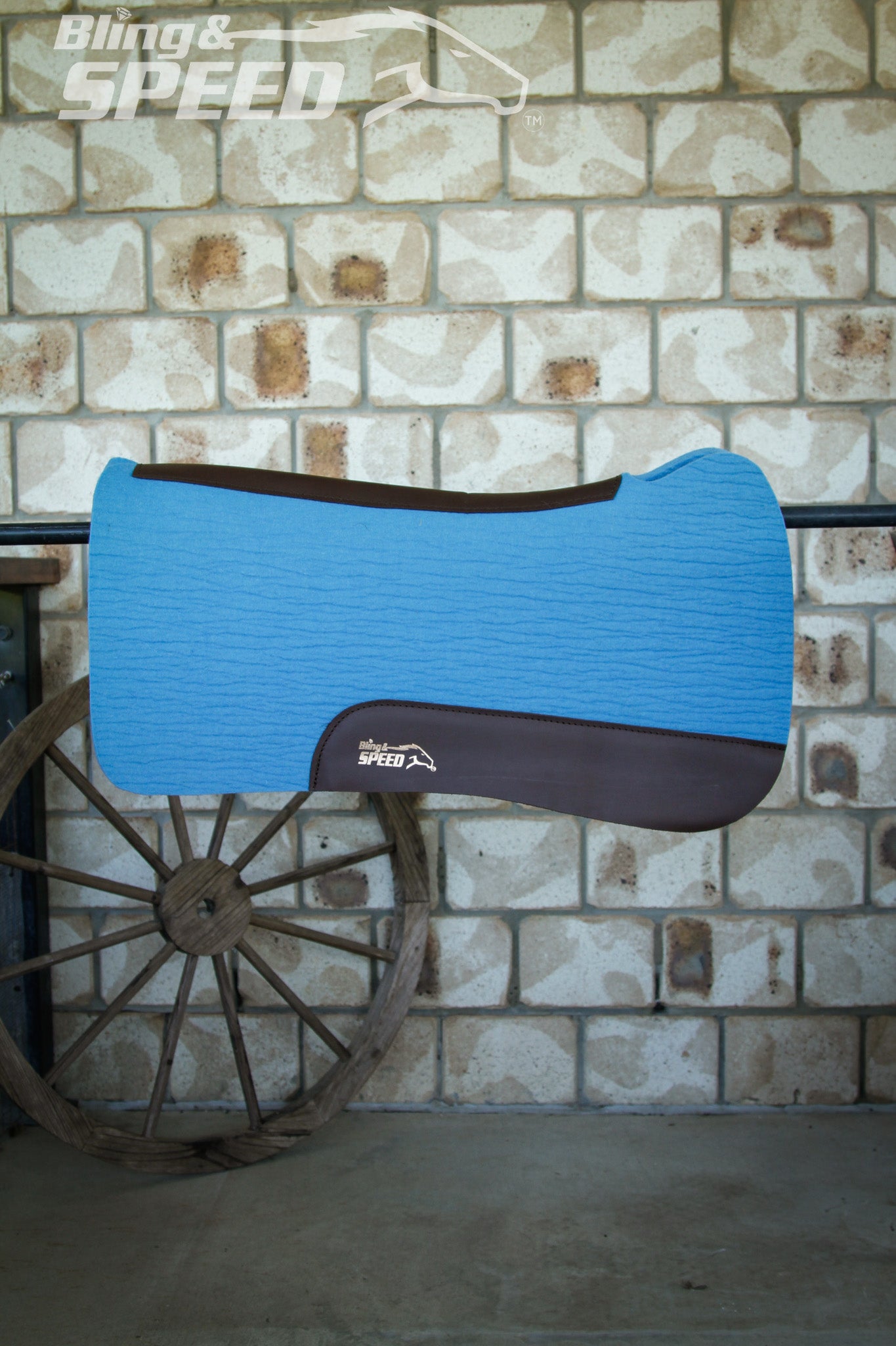 Full Wither Relief Merino Wool Felt Saddle Pad - Sky Blue