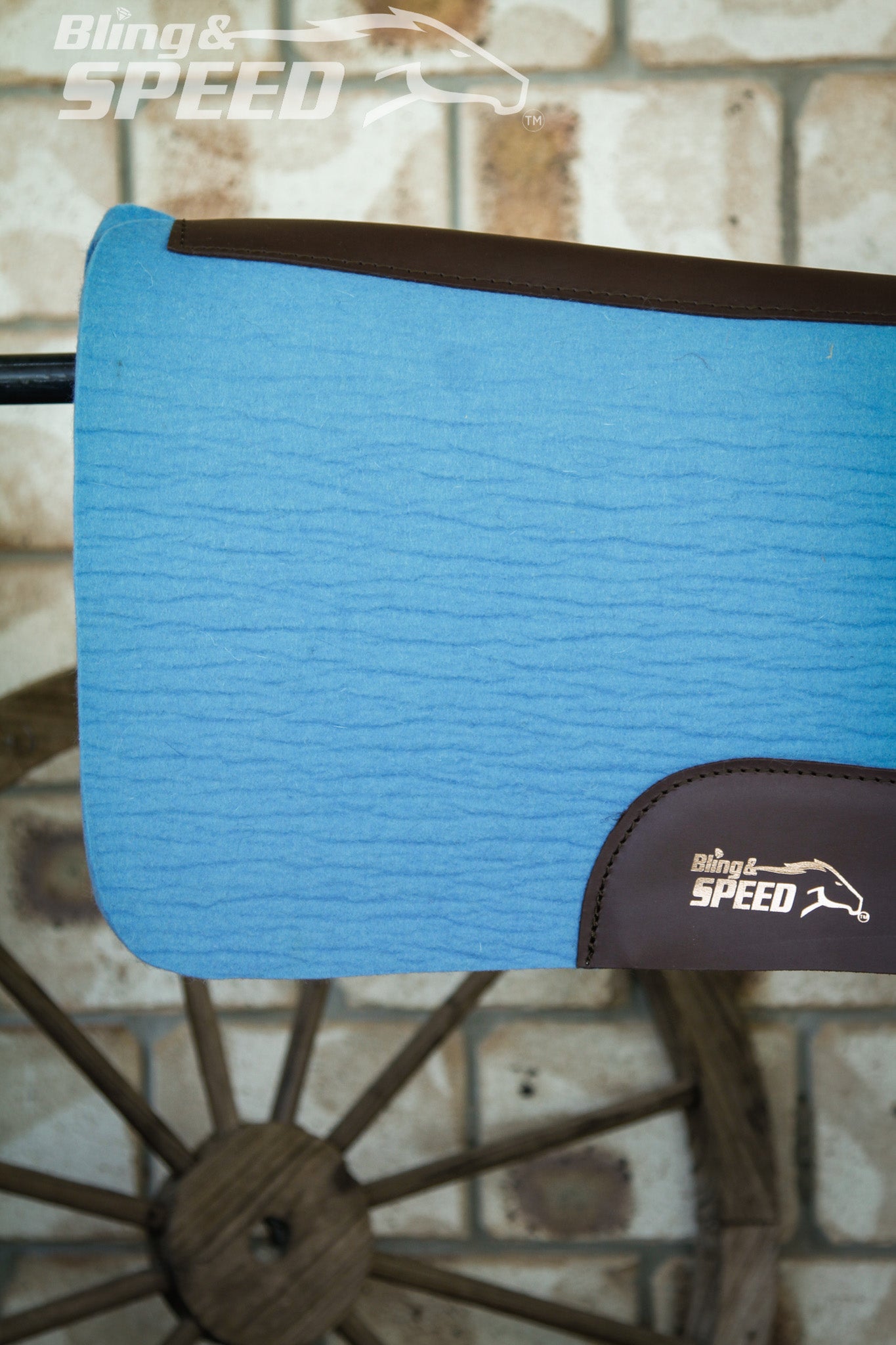 Full Wither Relief Merino Wool Felt Saddle Pad - Sky Blue