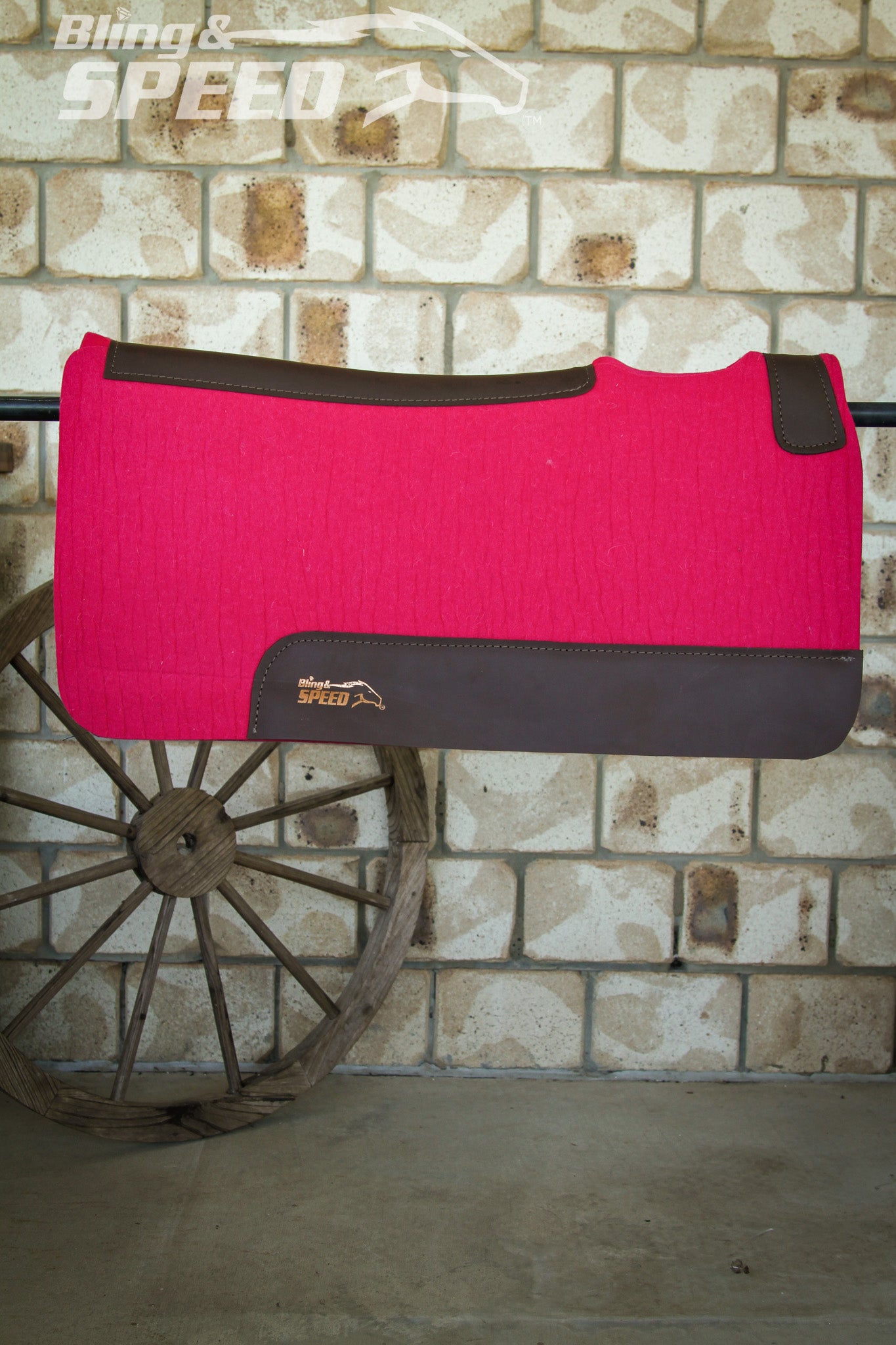 Standard Wither Relief - The Barrel Racer Merino Wool Felt Saddle Pad - Fuchsia